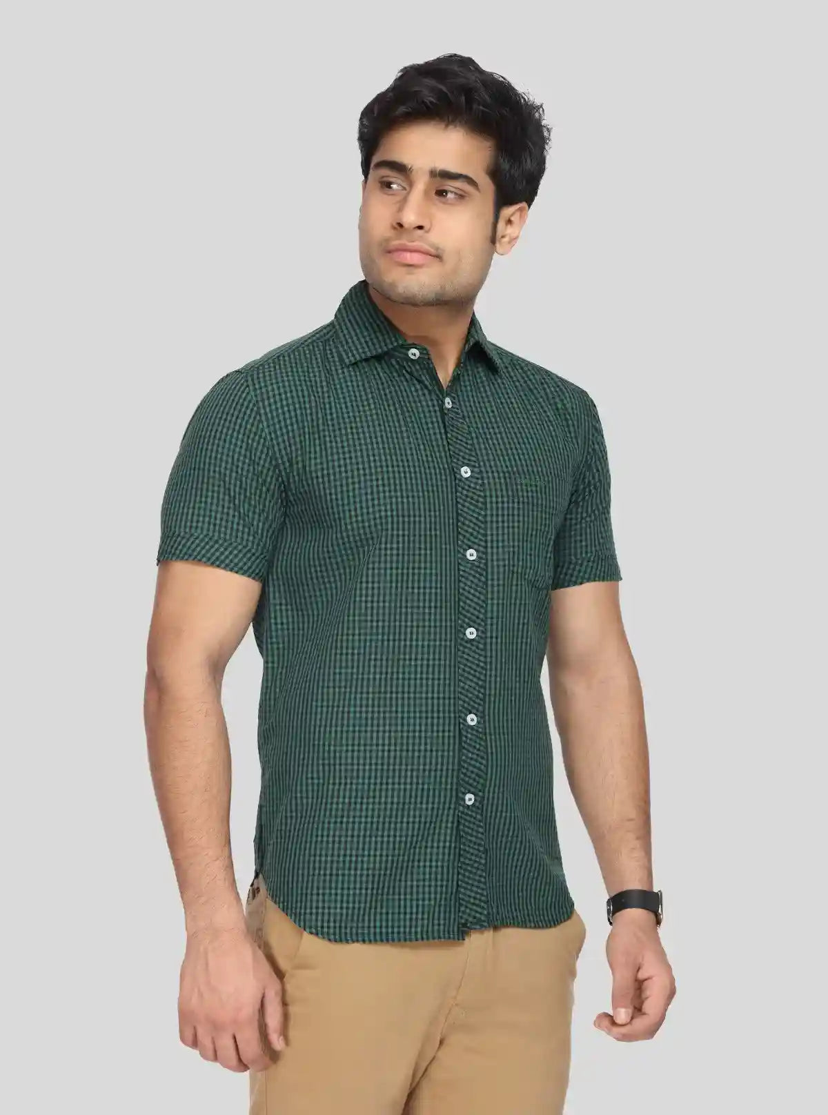 Men's Green Textured Shirt – Refined, Modern & Effortlessly Versatile | Buy Online at  Boer and Fitch