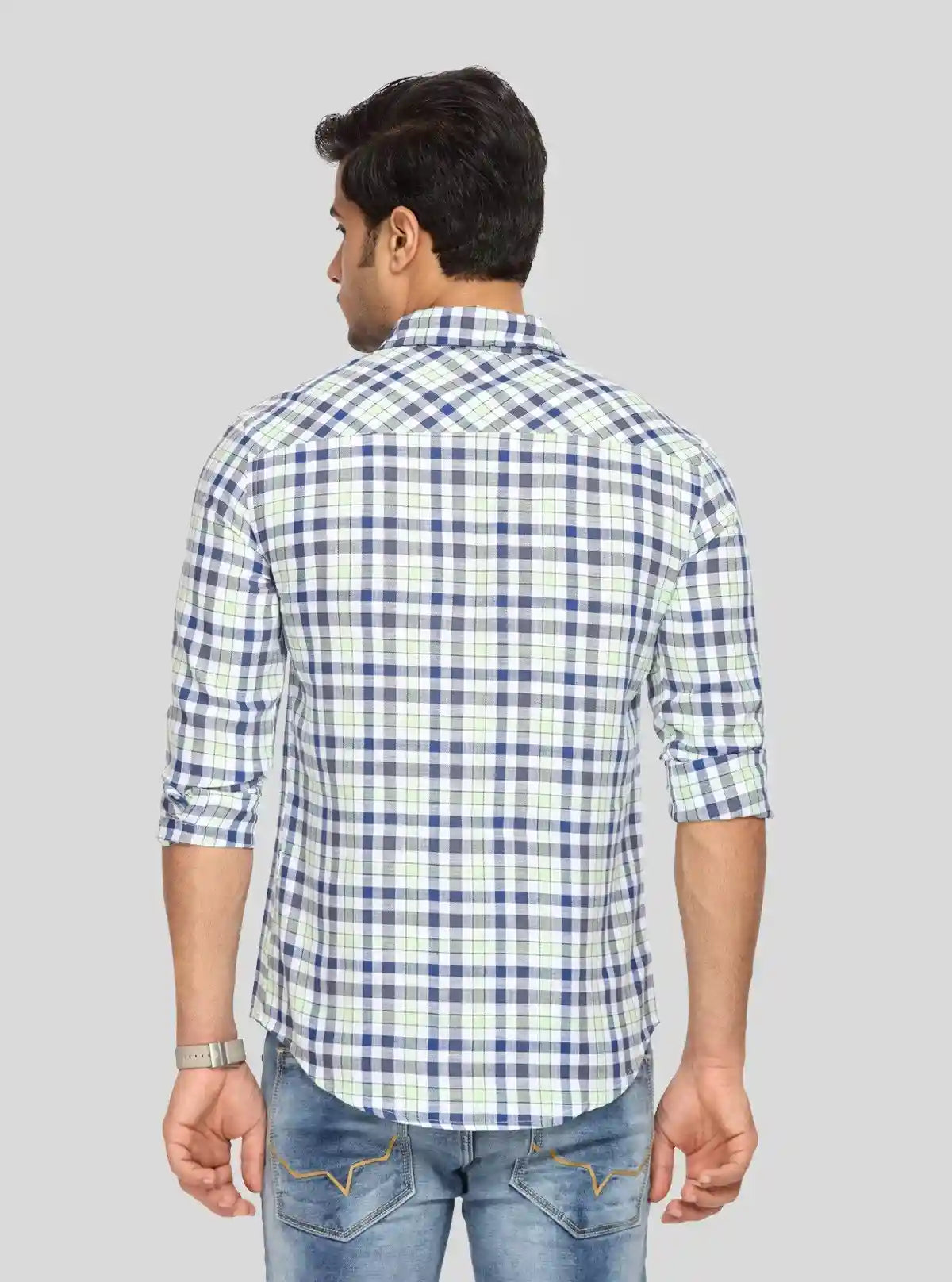 Men’s Light Green Checked Full Sleeve Shirt – Smart Casual Wear by Boer & Fitch | Buy Online at  Boer and Fitch