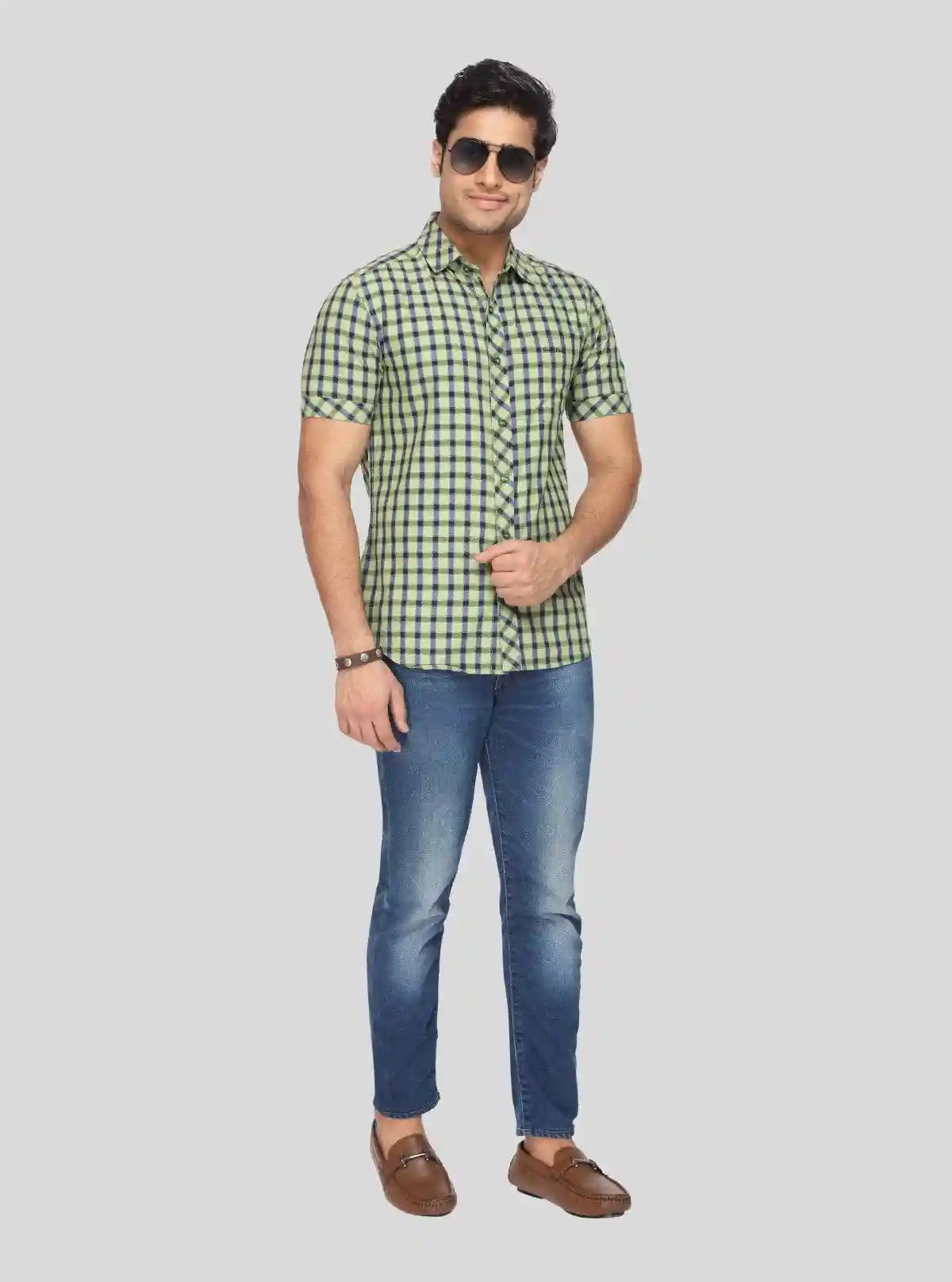 Men's Lime Green Soft Check Shirt – Fresh, Comfortable & Stylishly Casual | Buy Online at  Boer and Fitch