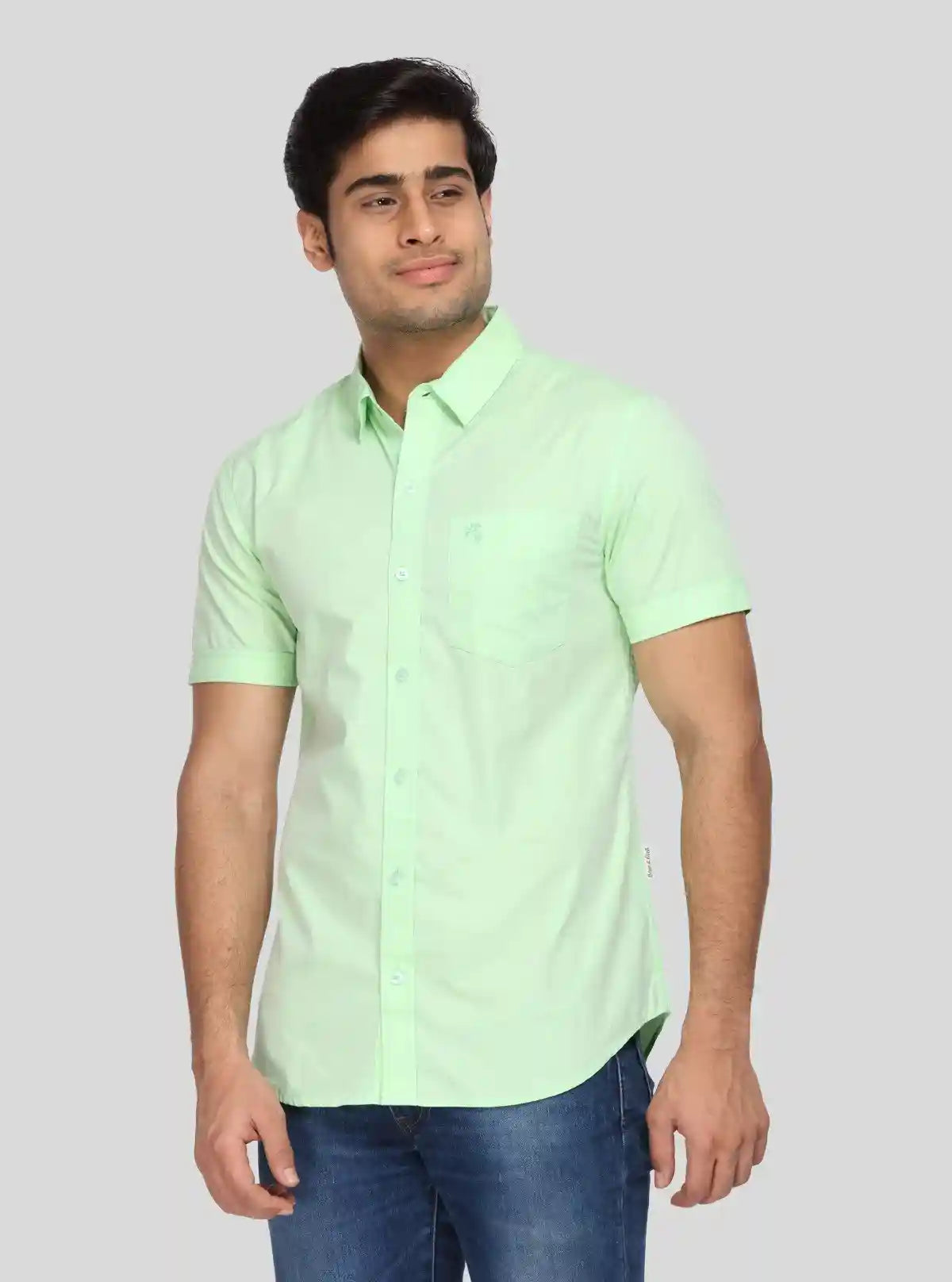 Men's Soft Green Cotton Shirt – Comfortable, Minimal & Everyday Essential | Buy Online at gep32c-qs.myshopify.com