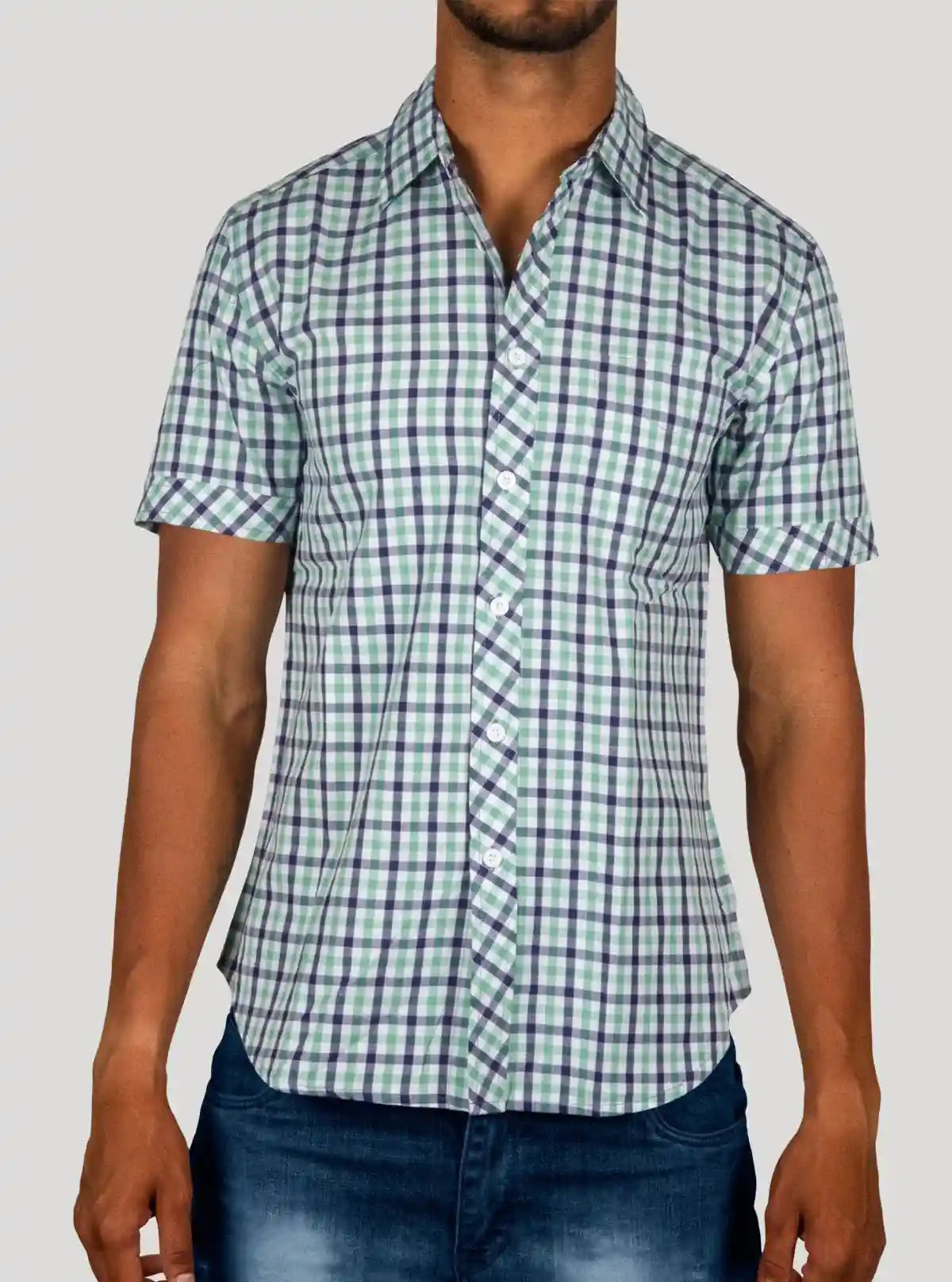 Soft Green Checkered Half Sleeve Shirt for Men – Casual Cotton Shirt by Boer and Fitch | Buy Online at gep32c-qs.myshopify.com