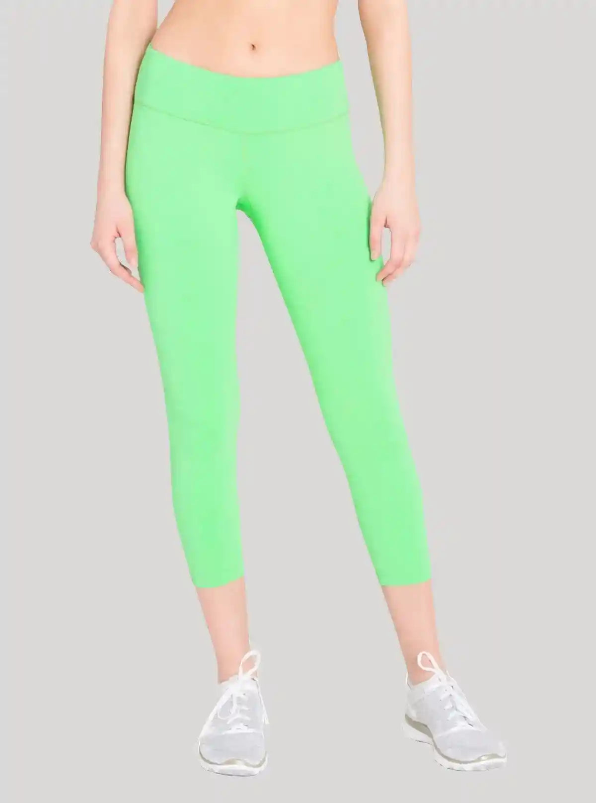 Women’s Light Green Cotton Elastane Knit Capri – Stretchy, Soft & Stylish Fit | Buy Online at  Boer and Fitch