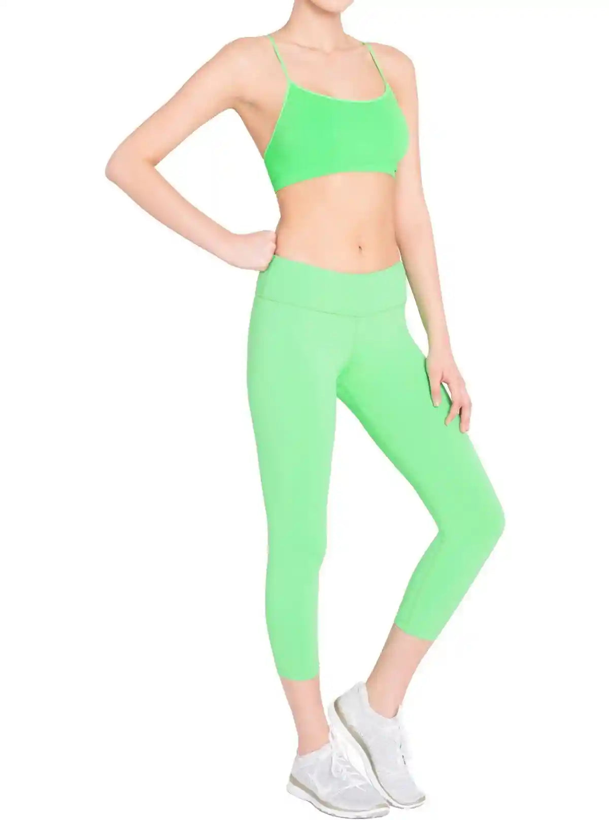 Women’s Light Green Cotton Elastane Knit Capri – Stretchy, Soft & Stylish Fit | Buy Online at  Boer and Fitch