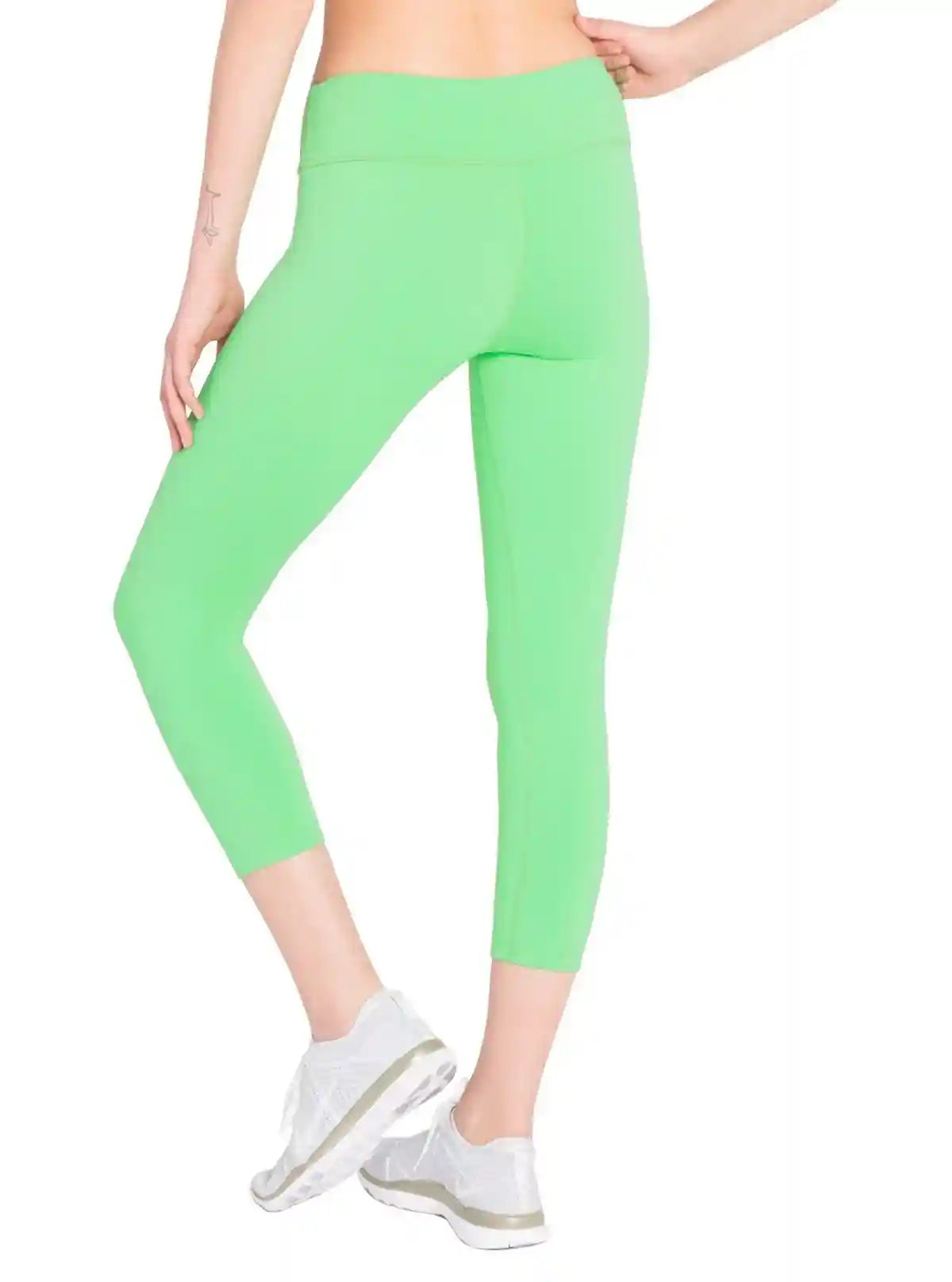 Women’s Light Green Cotton Elastane Knit Capri – Stretchy, Soft & Stylish Fit | Buy Online at  Boer and Fitch