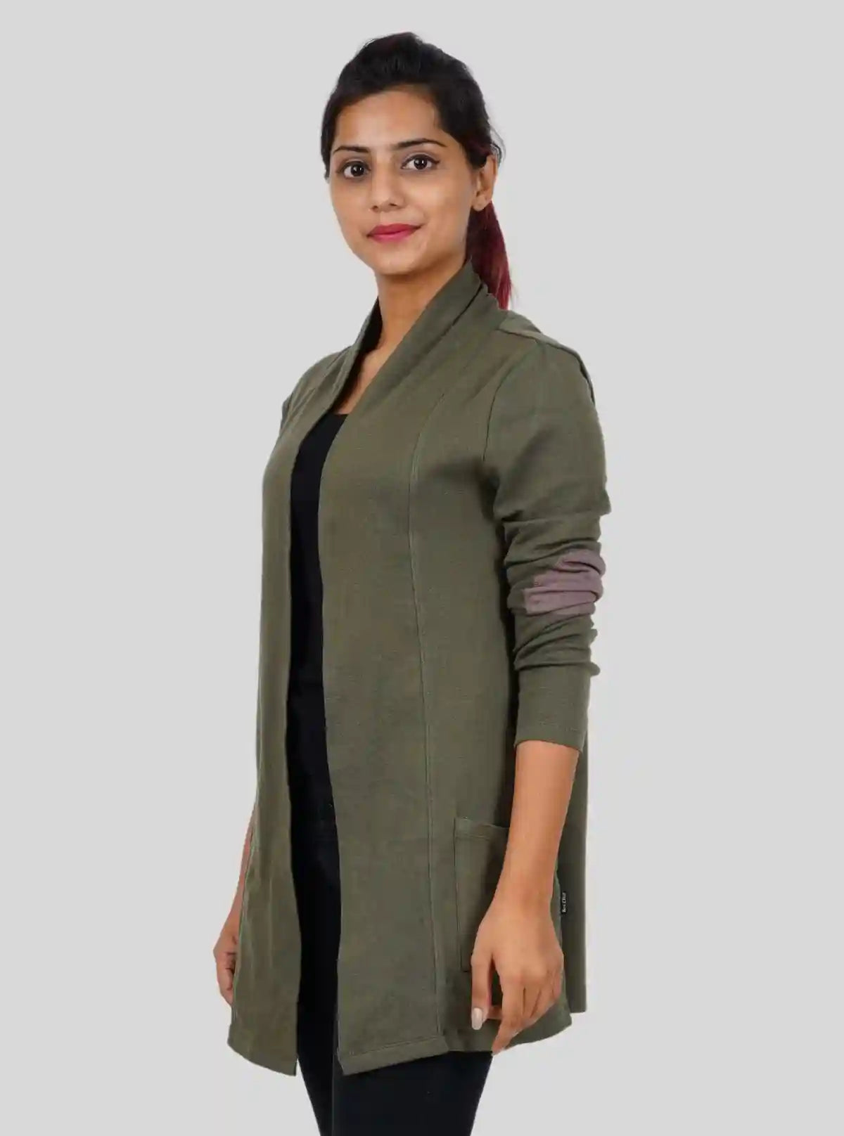Women's Military Green Solid Shrug in 100% Cotton | Boer and Fitch | Buy Online at  Boer and Fitch