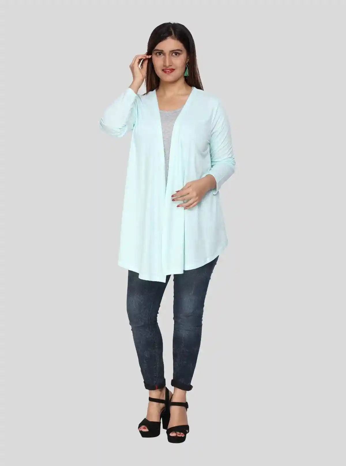 Women's Mint Green 100% Cotton Shrug – Breezy Lightweight Everyday Layer | Buy Online at  Boer and Fitch
