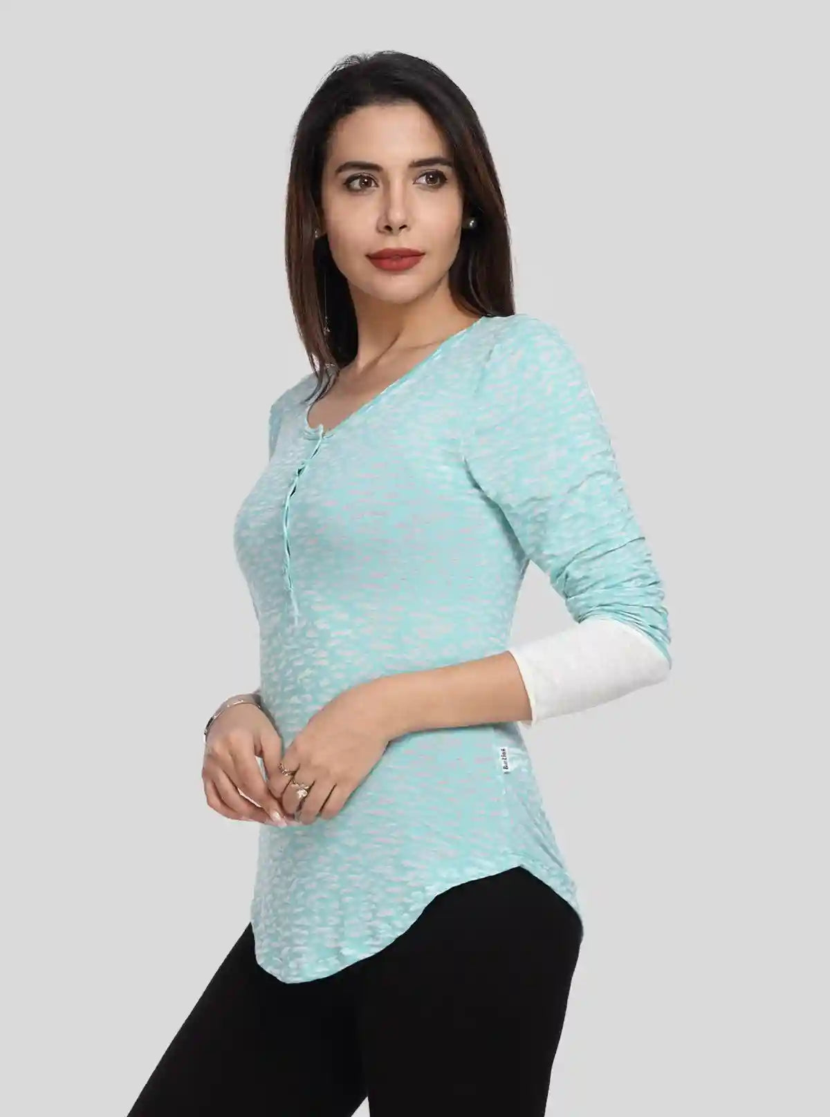 Women's Pastel Green Burned Buttoned Top – Soft, Stylish & Versatile | Buy Online at  Boer and Fitch