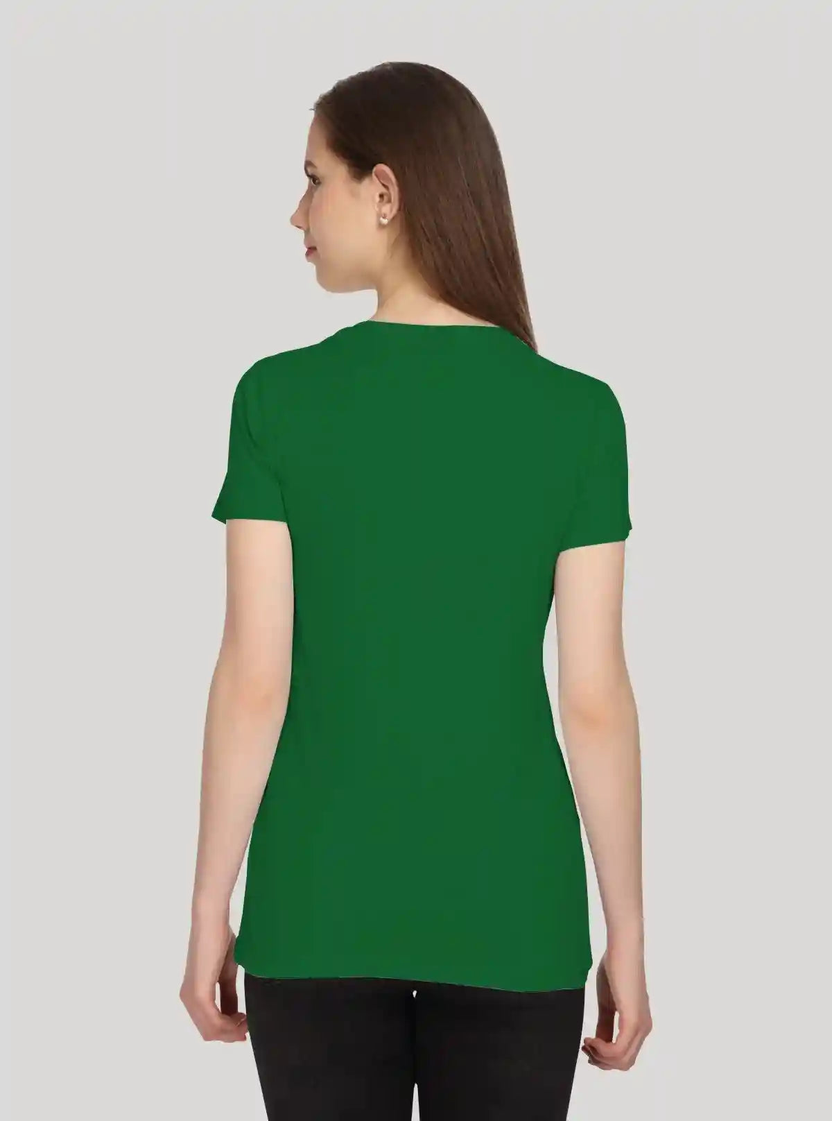 Women’s Solid Green V-Neck T-Shirt – Stylish Everyday Wear | Boer & Fitch | Buy Online at  Boer and Fitch