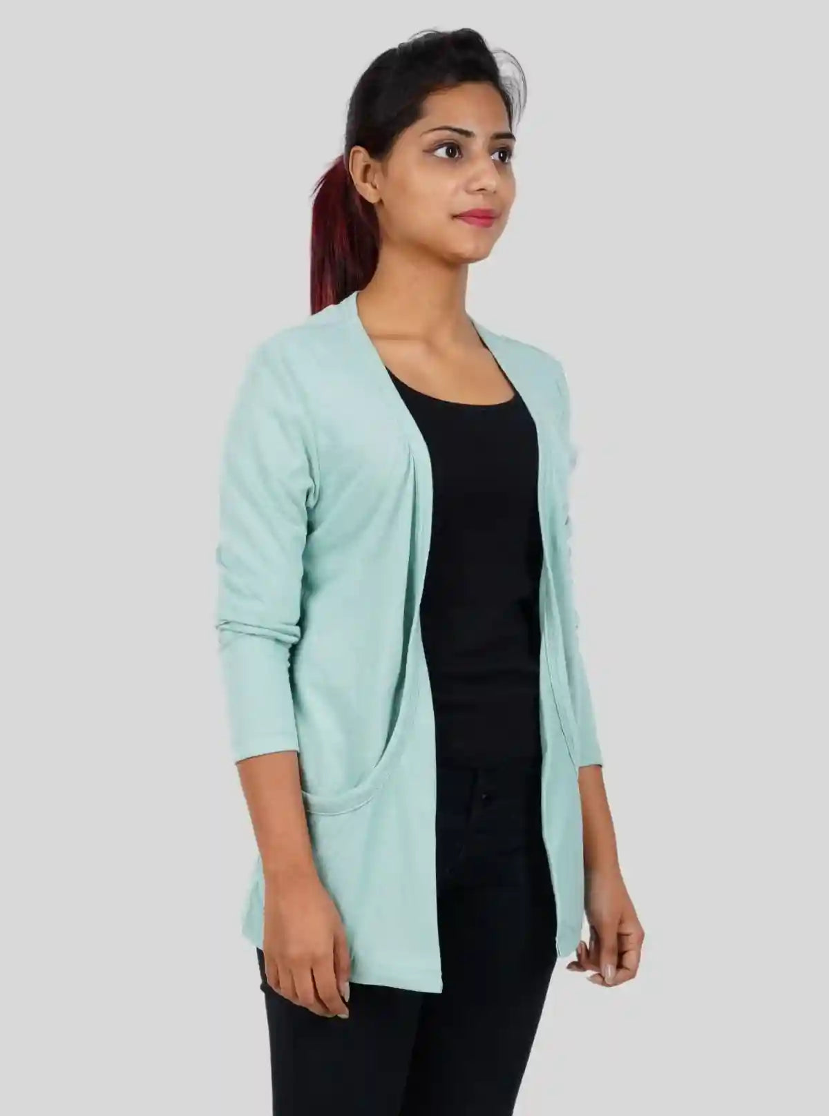 Women's Solid Pastel Green Shrug in 100% Cotton – Lightweight Everyday Layer | Buy Online at  Boer and Fitch