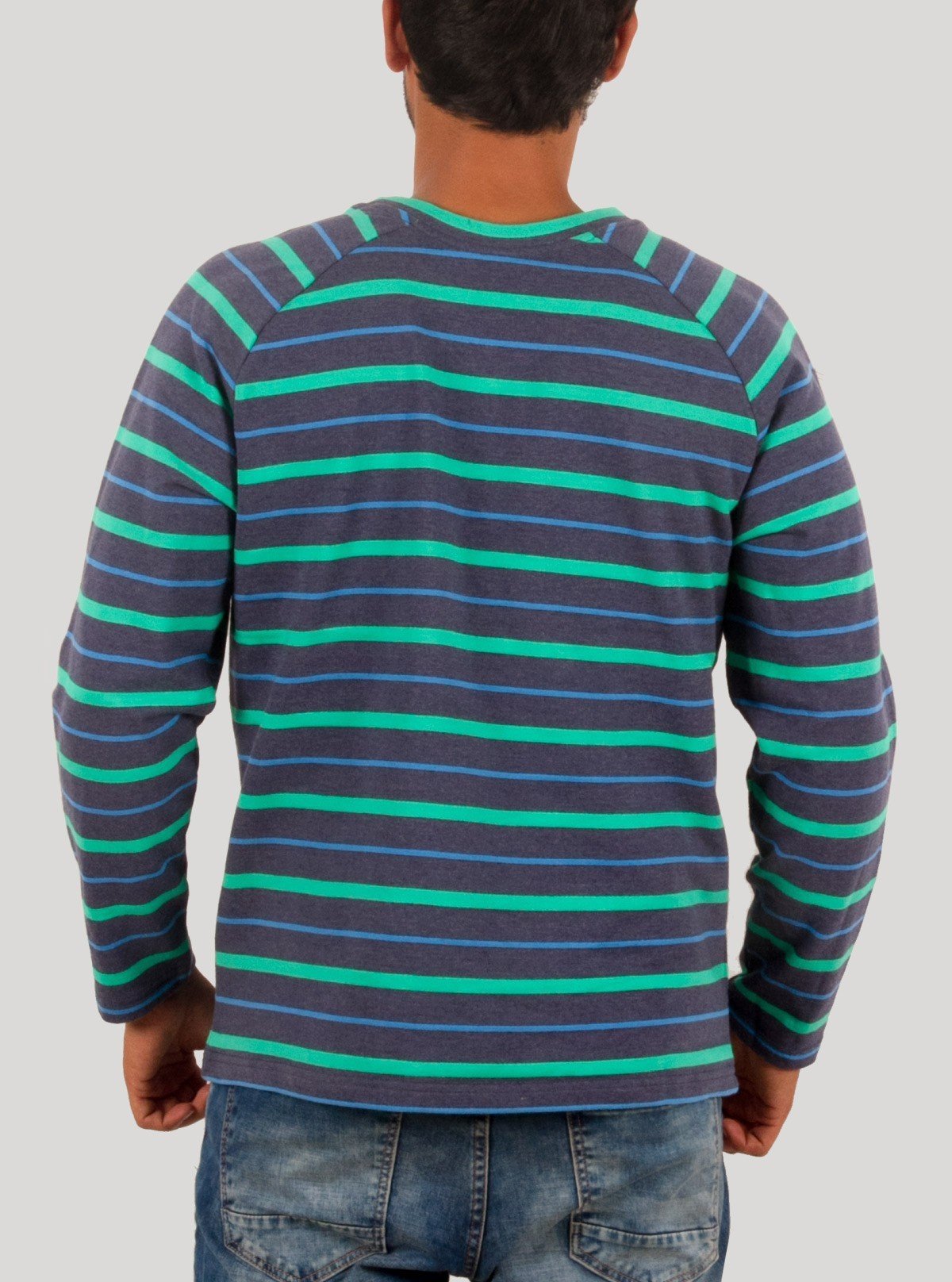 Green Striped Raglan Contrast Sweatshirt for Men – Boer and Fitch - Boer and Fitch