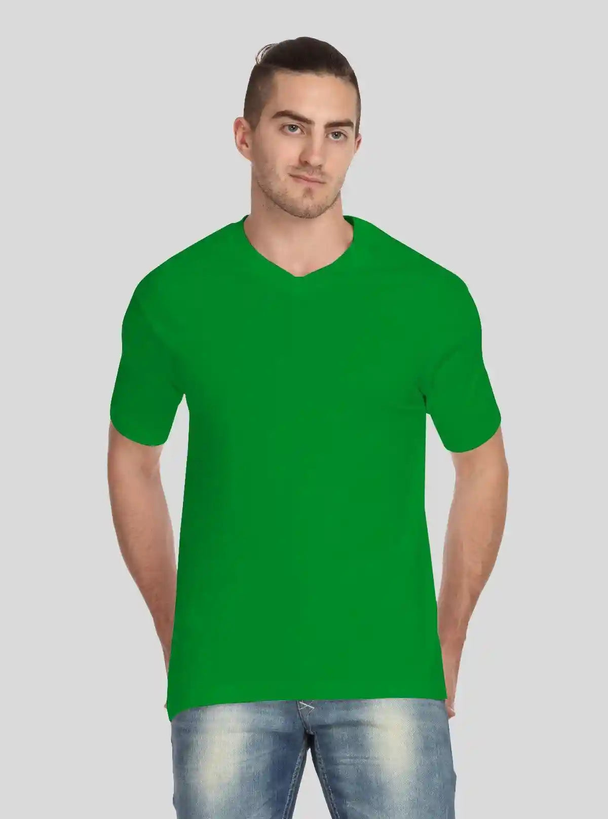 Men’s Green V-Neck T-Shirt – Stylish & Comfortable | Boer & Fitch | Buy Online at  Boer and Fitch