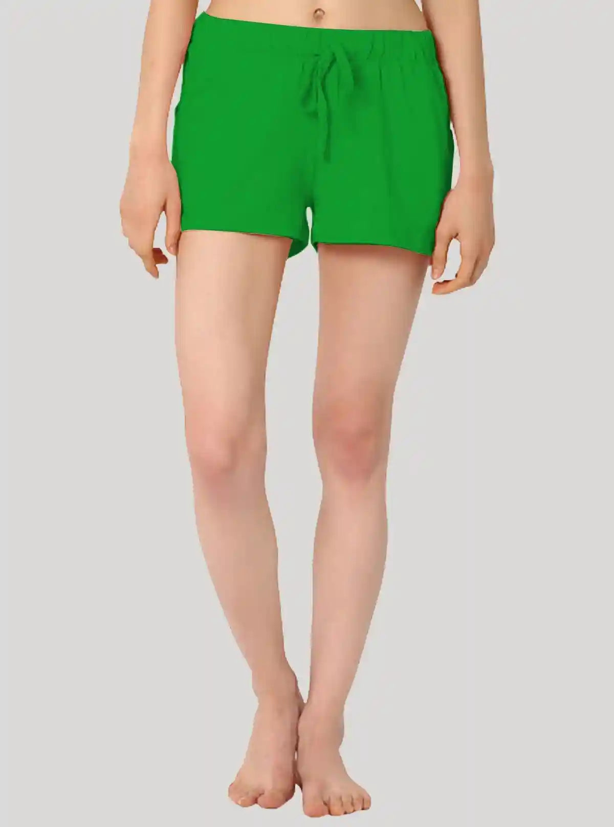 Women’s Green Cotton Jersey Shorts – Fresh, Comfy & Casual Everyday Style | Buy Online at  Boer and Fitch
