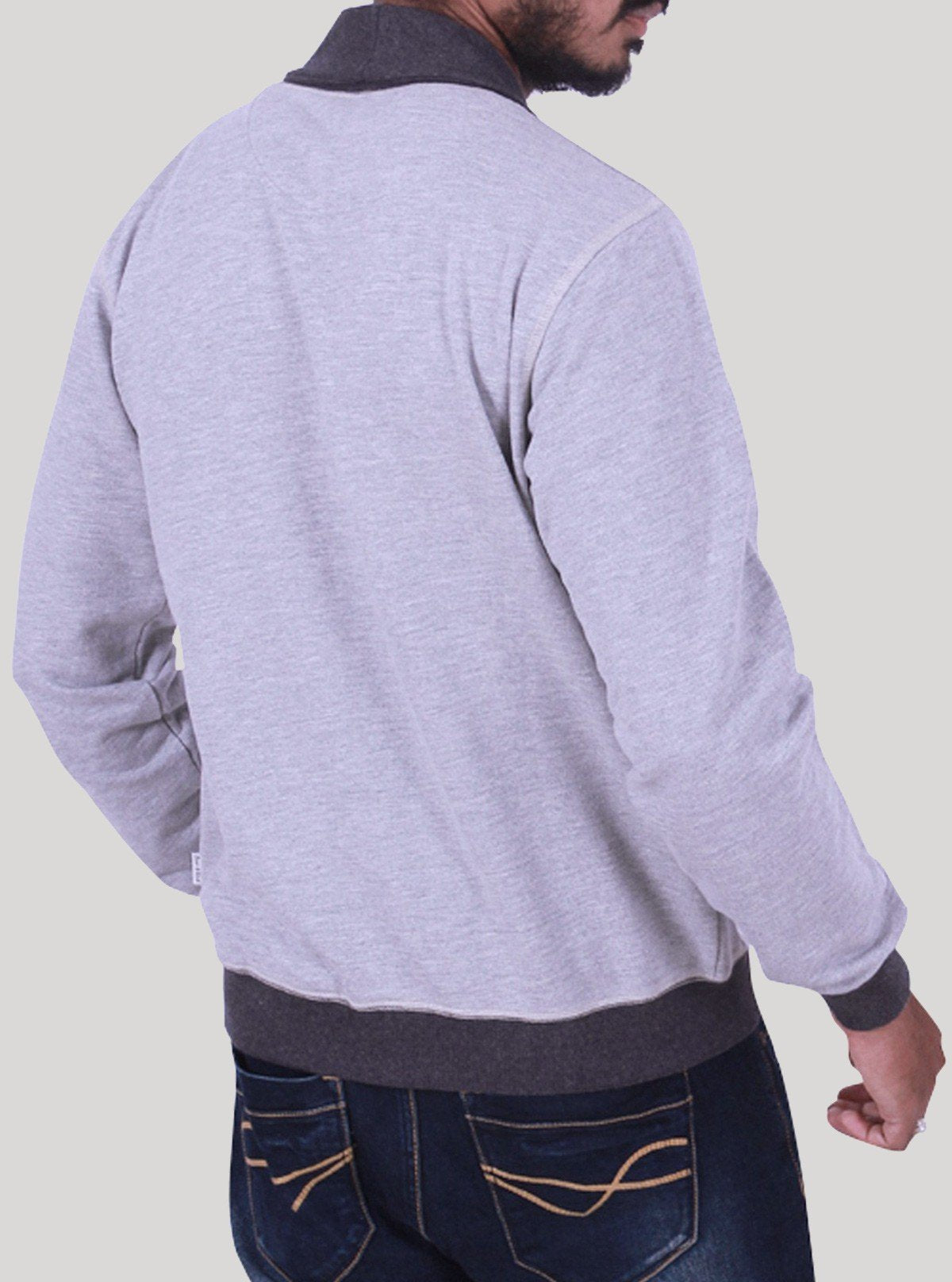 Grey Contrast Shawl Cardigan Set – Boer and Fitch - Boer and Fitch