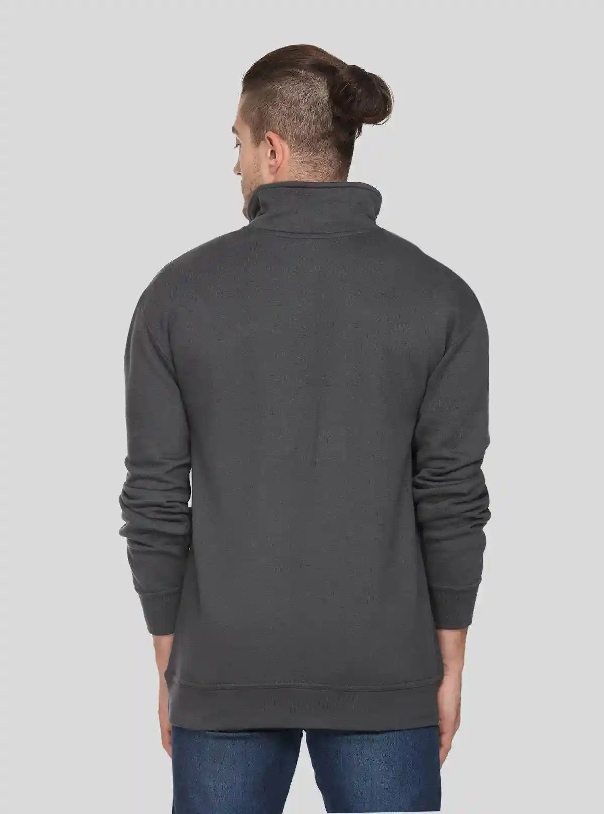 Men’s Charcoal Zipper Collar Cardigan – Smart, Sleek & Season-Ready | Buy Online at  Boer and Fitch