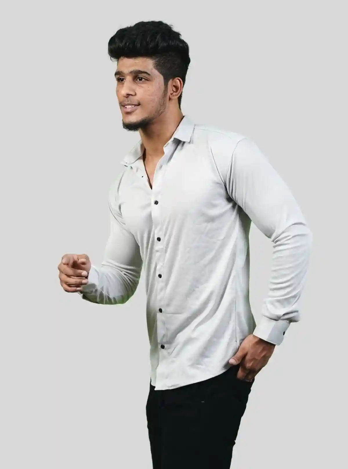 Men's Ash Grey Long Sleeve Poly Shirt – Sleek, Smart & Versatile by Boer and Fitch from Boer and Fitch | Buy Online at gep32c-qs.myshopify.com