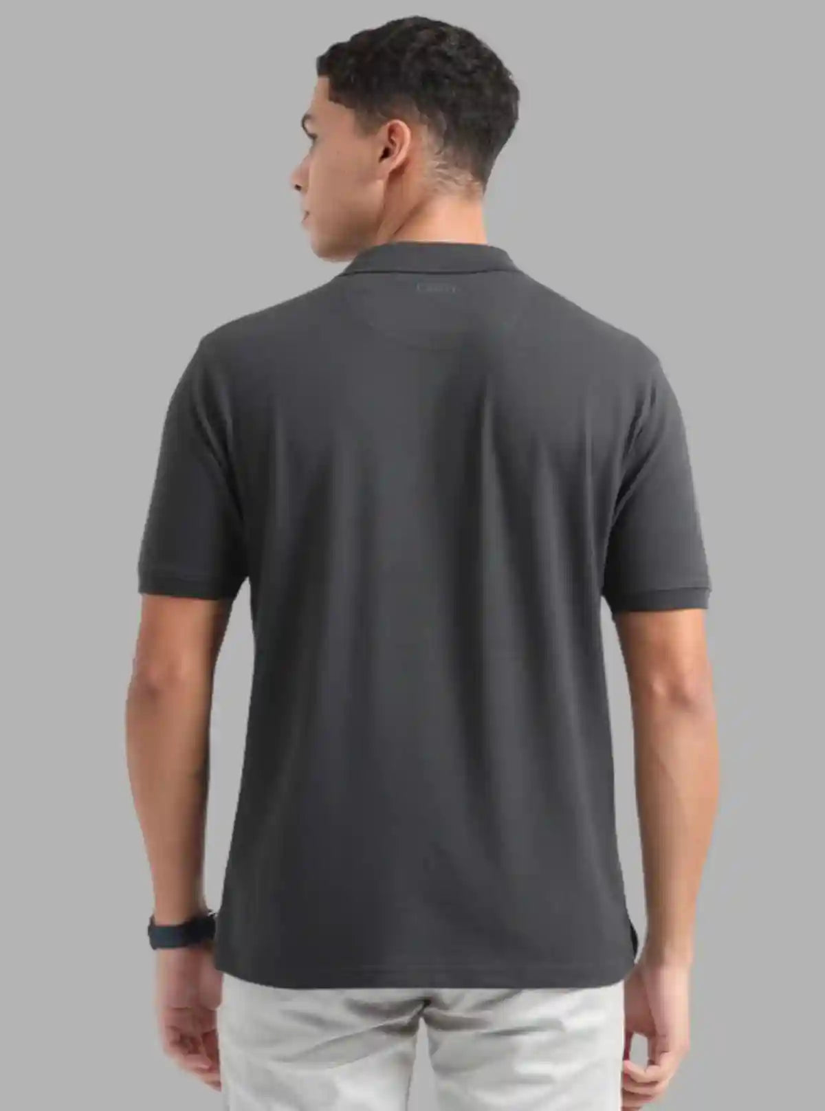 Men’s Carbon Grey Polo T-Shirt with Collar & Cuff | 100% Cotton Piqué by Boer and Fitch | Buy Online at  Boer and Fitch