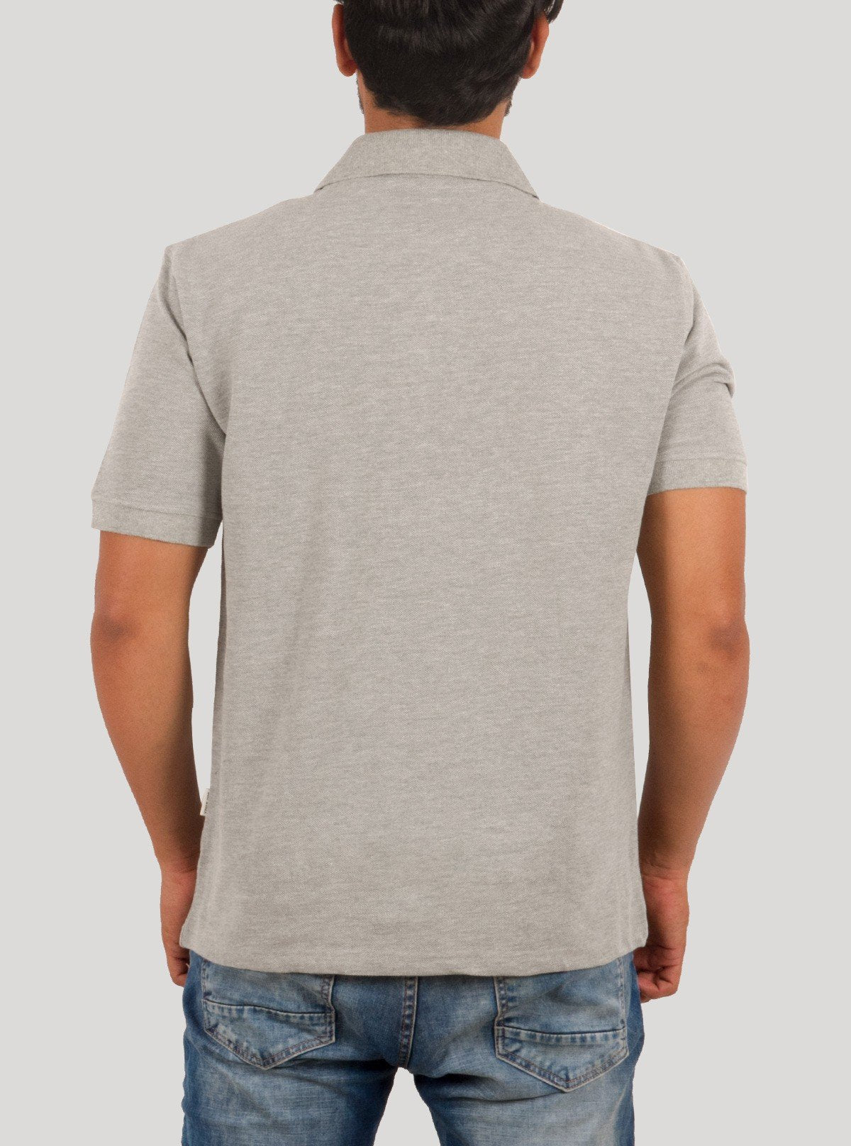 Grey Melange Chest Embroidery Polo T-Shirt for Men – Boer and Fitch - Boer and Fitch