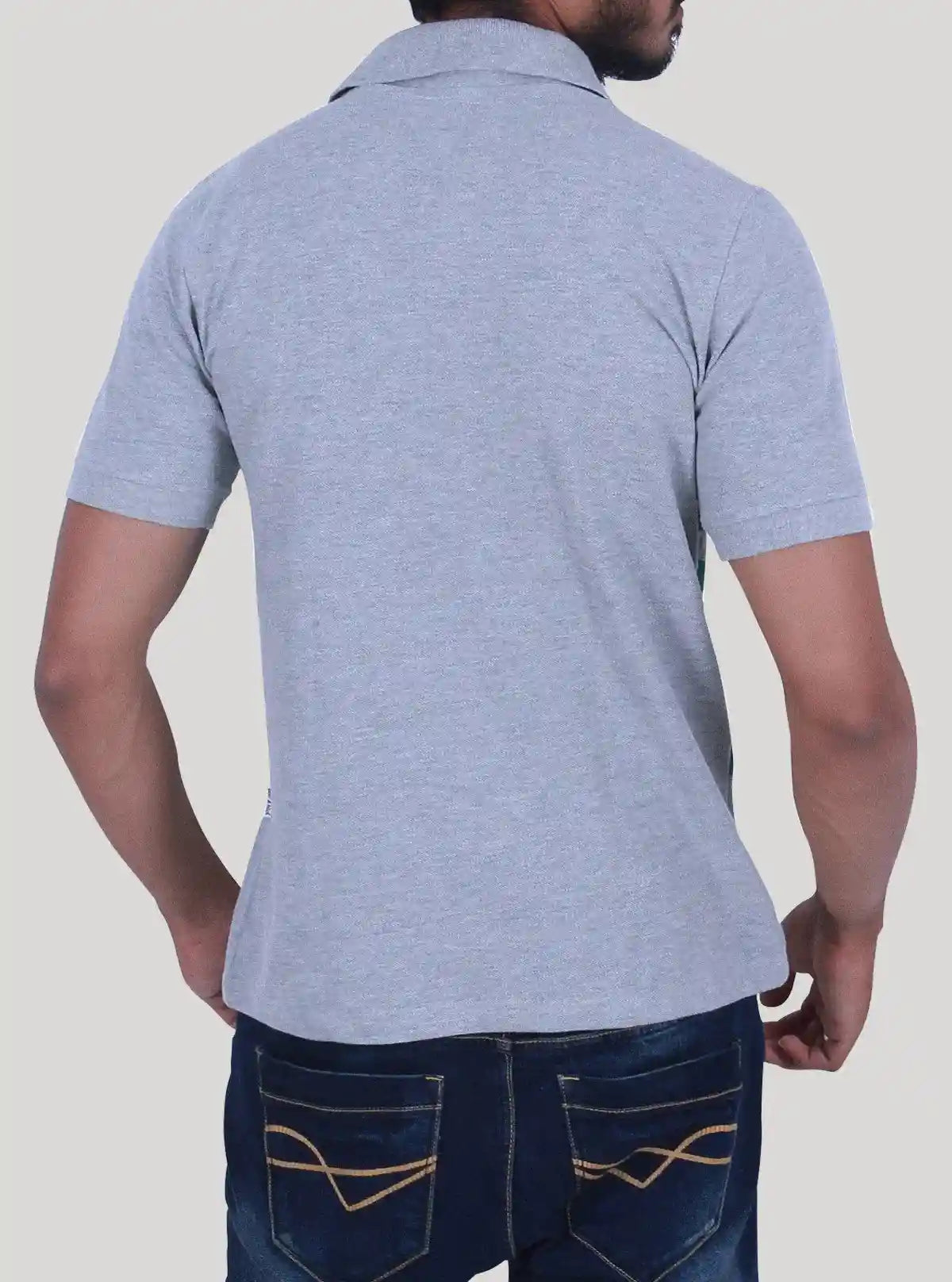 Green Striped Grey Polo T-Shirt for Men – Casual Cotton Tee by Boer and Fitch | Buy Online at  Boer and Fitch