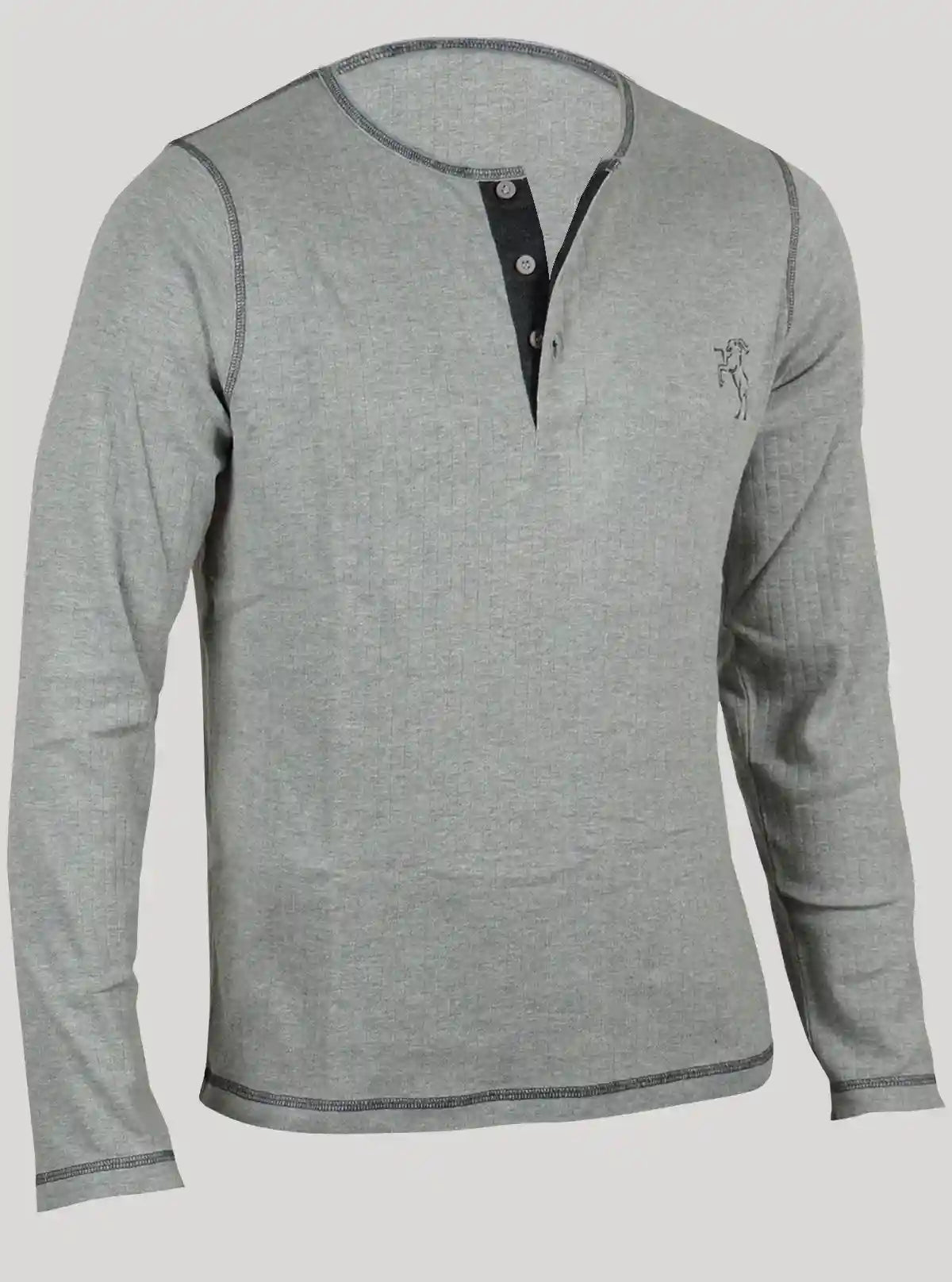 Grey Melange Henley T-Shirt for Men – Casual Comfort by Boer and Fitch | Buy Online at  Boer and Fitch