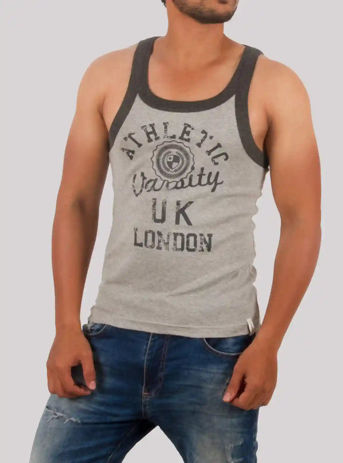 Grey Melange Printed Vest for Men – Boer and Fitch | Buy Online at  Boer and Fitch