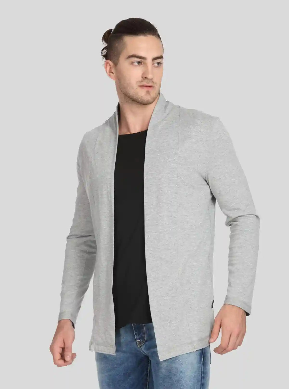 Men’s Grey Melange Cardigan – Classic Comfort with a Modern Edge | Buy Online at  Boer and Fitch