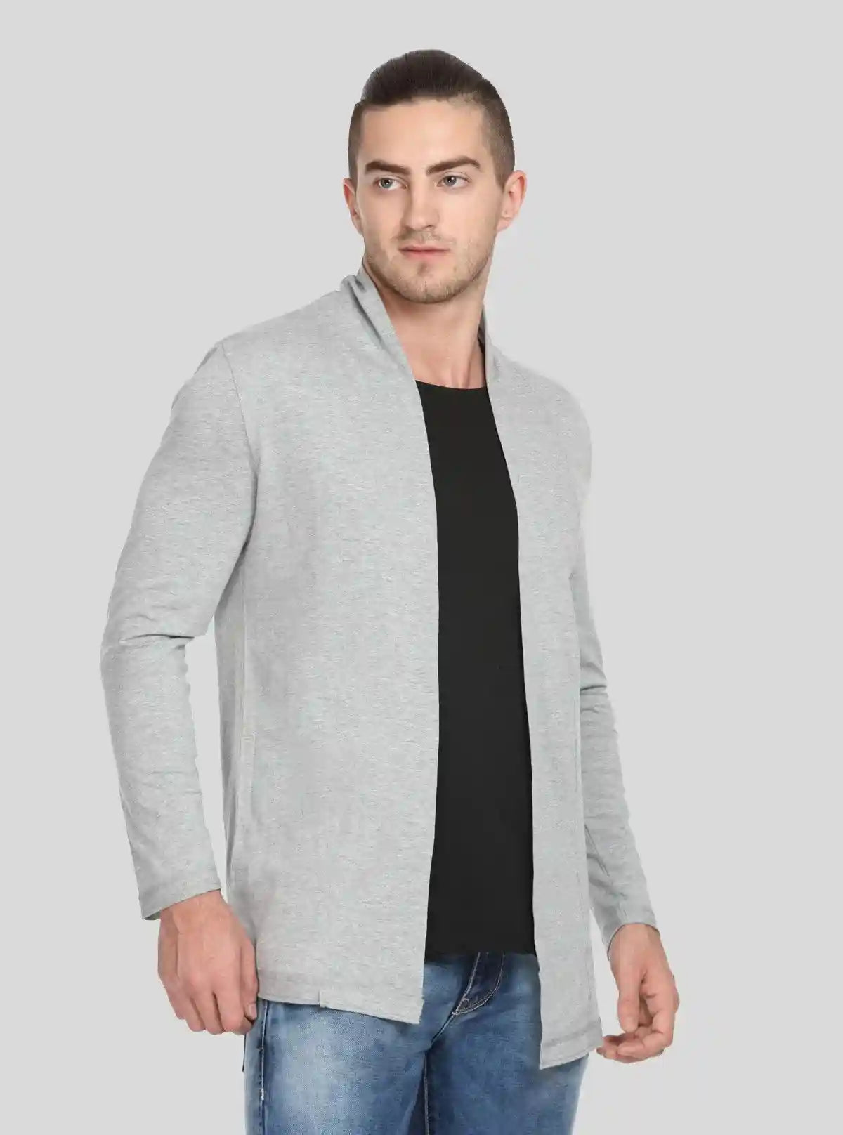 Men’s Grey Melange Cardigan – Classic Comfort with a Modern Edge | Buy Online at  Boer and Fitch