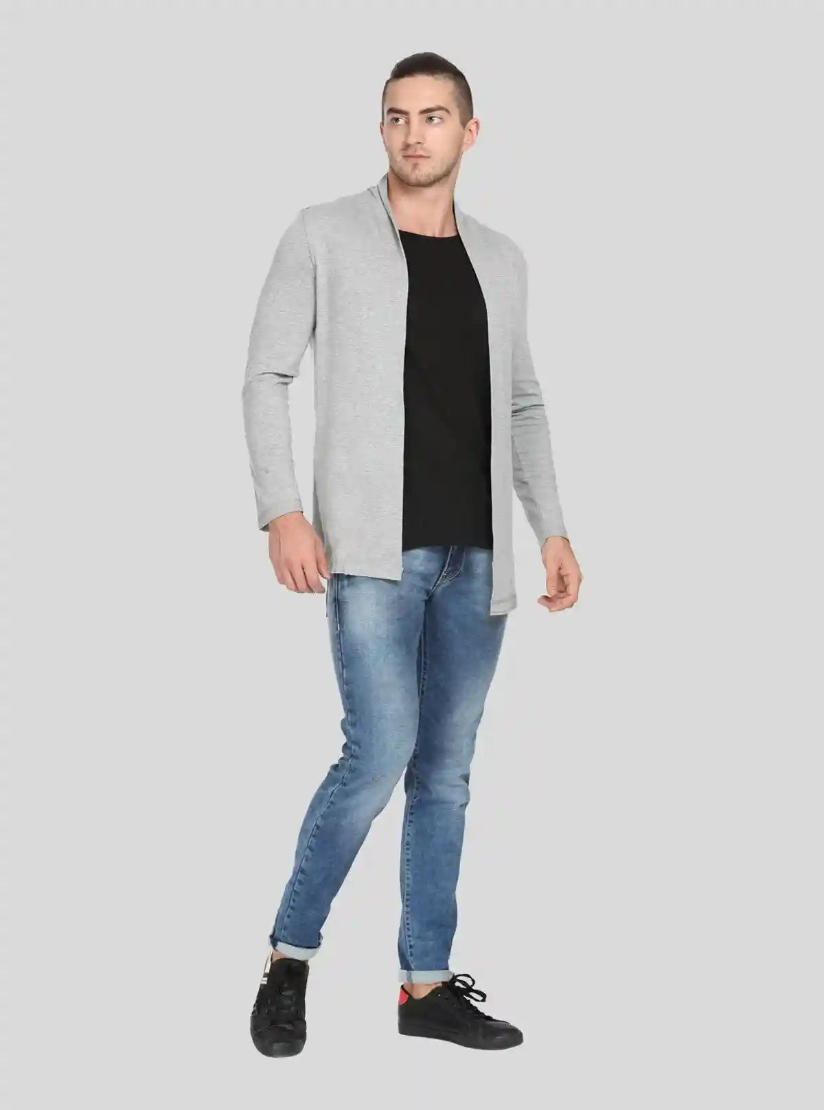 Men’s Grey Melange Cardigan – Classic Comfort with a Modern Edge | Buy Online at  Boer and Fitch