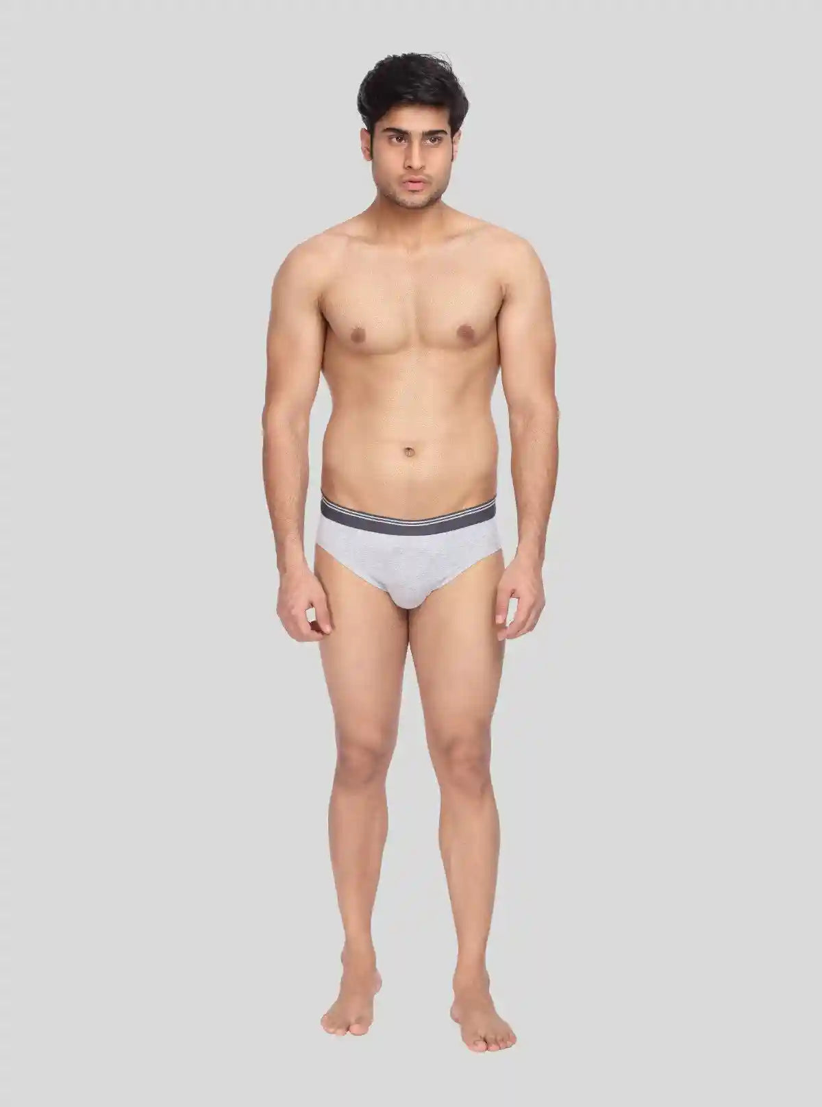 Men’s Grey Melange Cotton Brief – Soft, Breathable Comfort | Buy Online at  Boer and Fitch