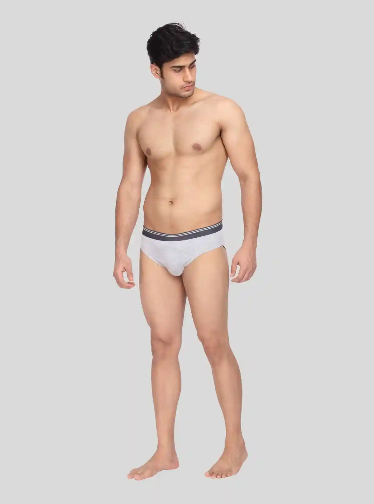Men’s Grey Melange Cotton Brief – Soft, Breathable Comfort | Buy Online at  Boer and Fitch