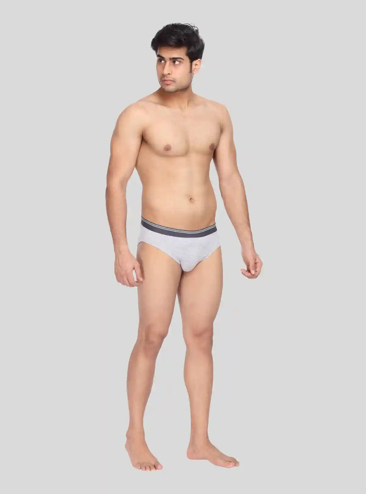 Men’s Grey Melange Cotton Brief – Soft, Breathable Comfort | Buy Online at  Boer and Fitch