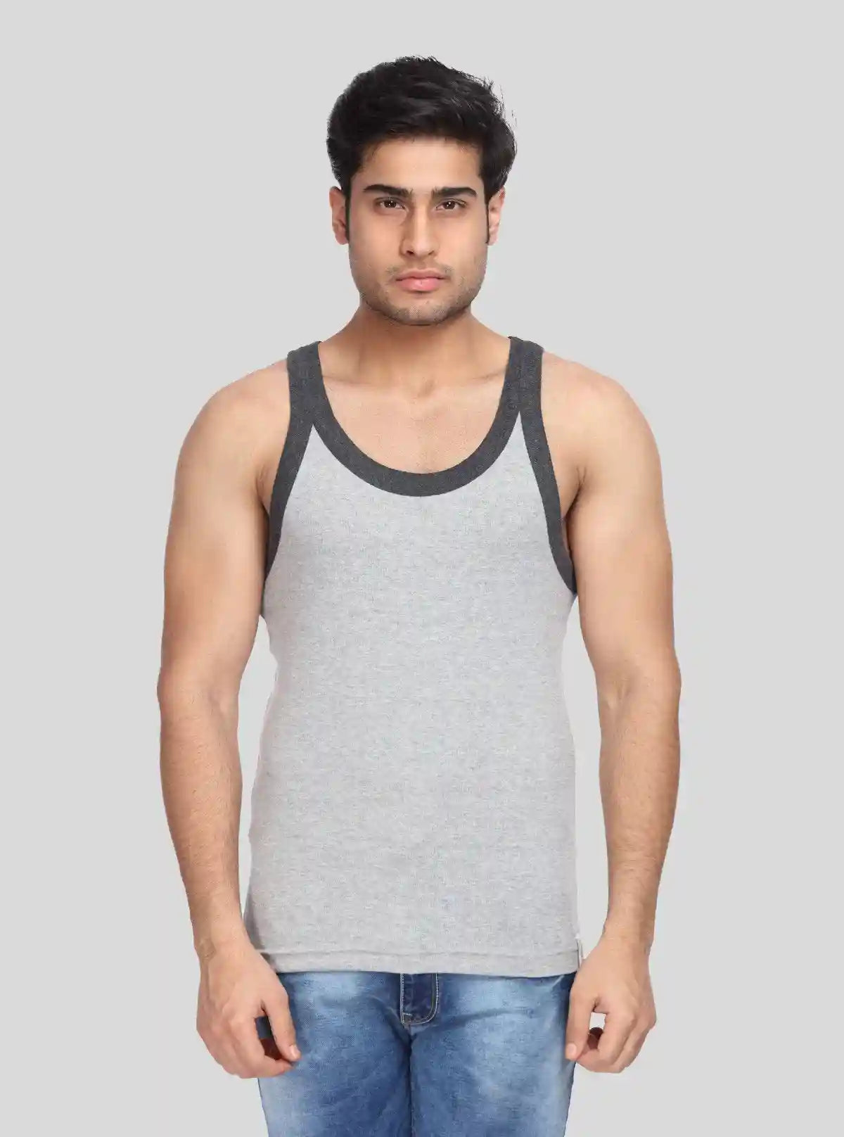 Men's Grey Melange Gym Vest – Lightweight, Stretch-Fit Training Apparel | Buy Online at  Boer and Fitch