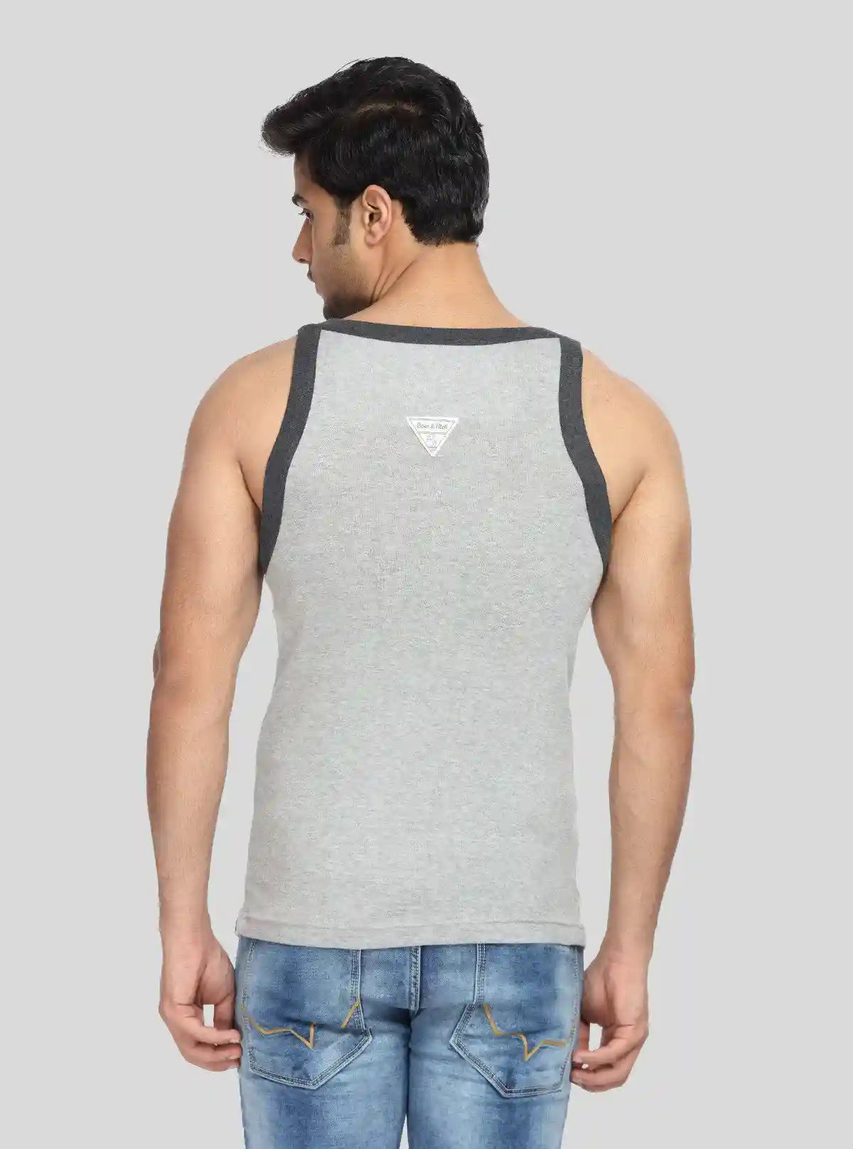 Men's Grey Melange Gym Vest – Lightweight, Stretch-Fit Training Apparel | Buy Online at  Boer and Fitch