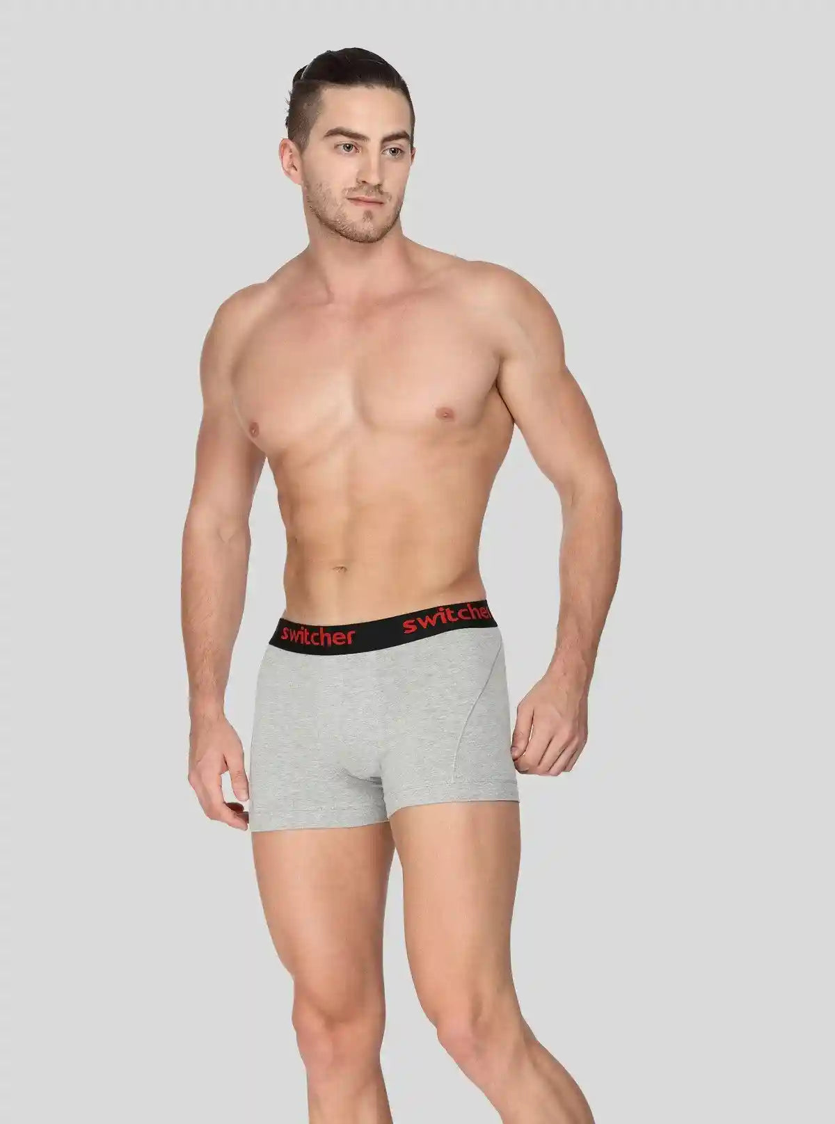 Men’s Grey Melange Modern Banded Trunks – Soft Stretch Cotton | Buy Online at  Boer and Fitch