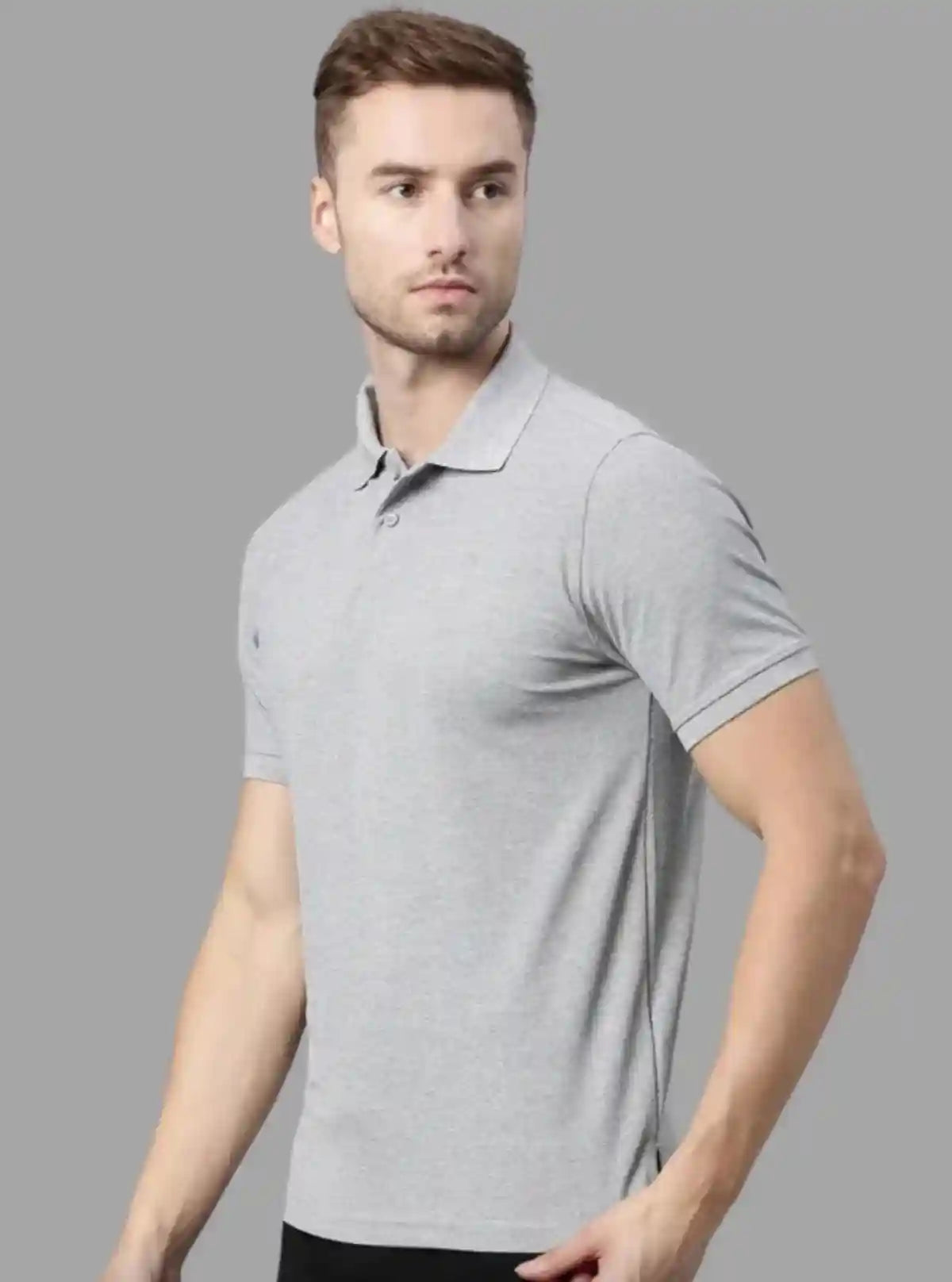 Men’s Grey Melange Polo T-Shirt – Effortless Style in Everyday Comfort | Buy Online at gep32c-qs.myshopify.com