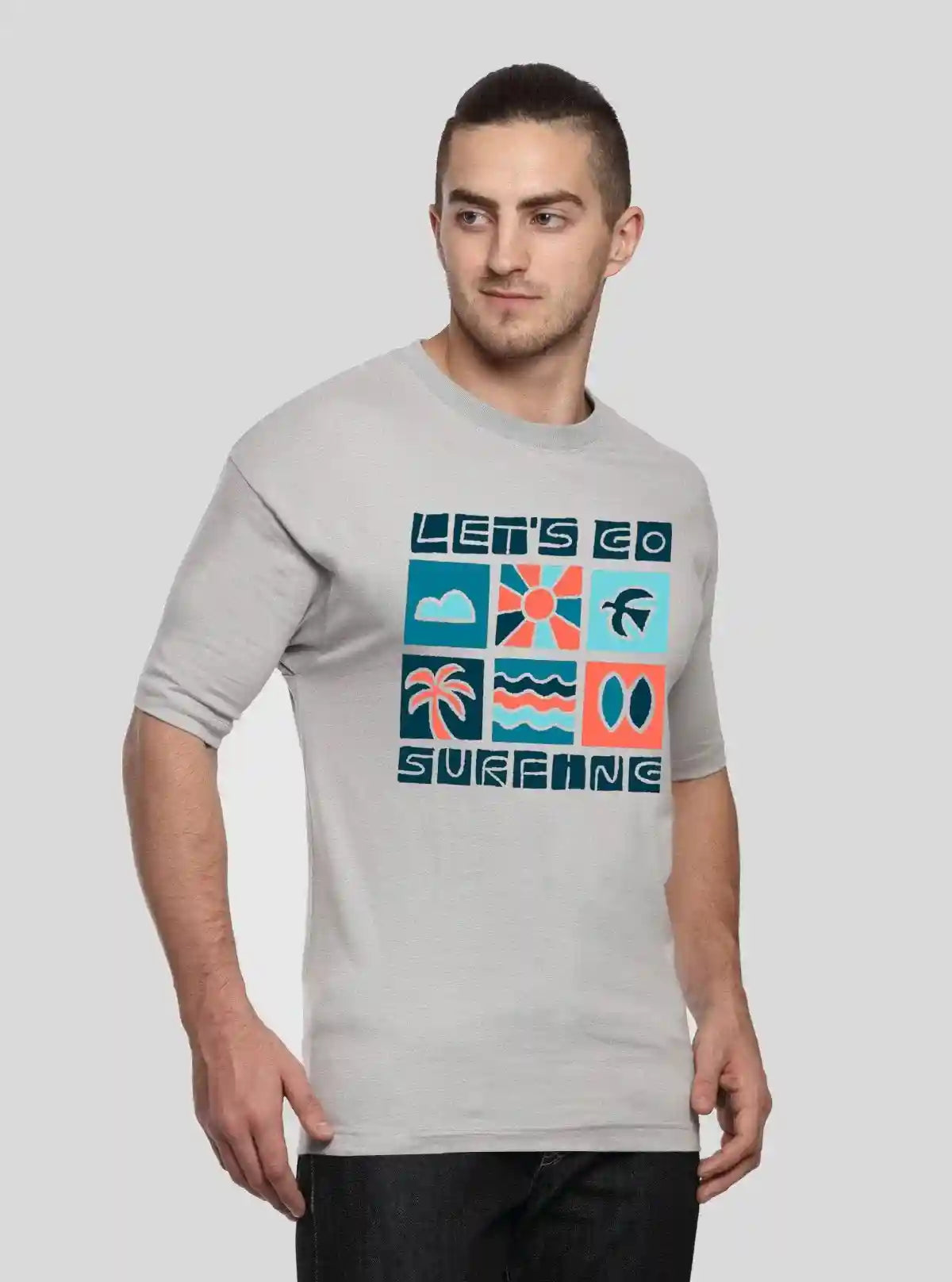 Men’s Grey Printed T-Shirt – Soft Cotton Crew Neck Graphic Tee | Buy Online at  Boer and Fitch