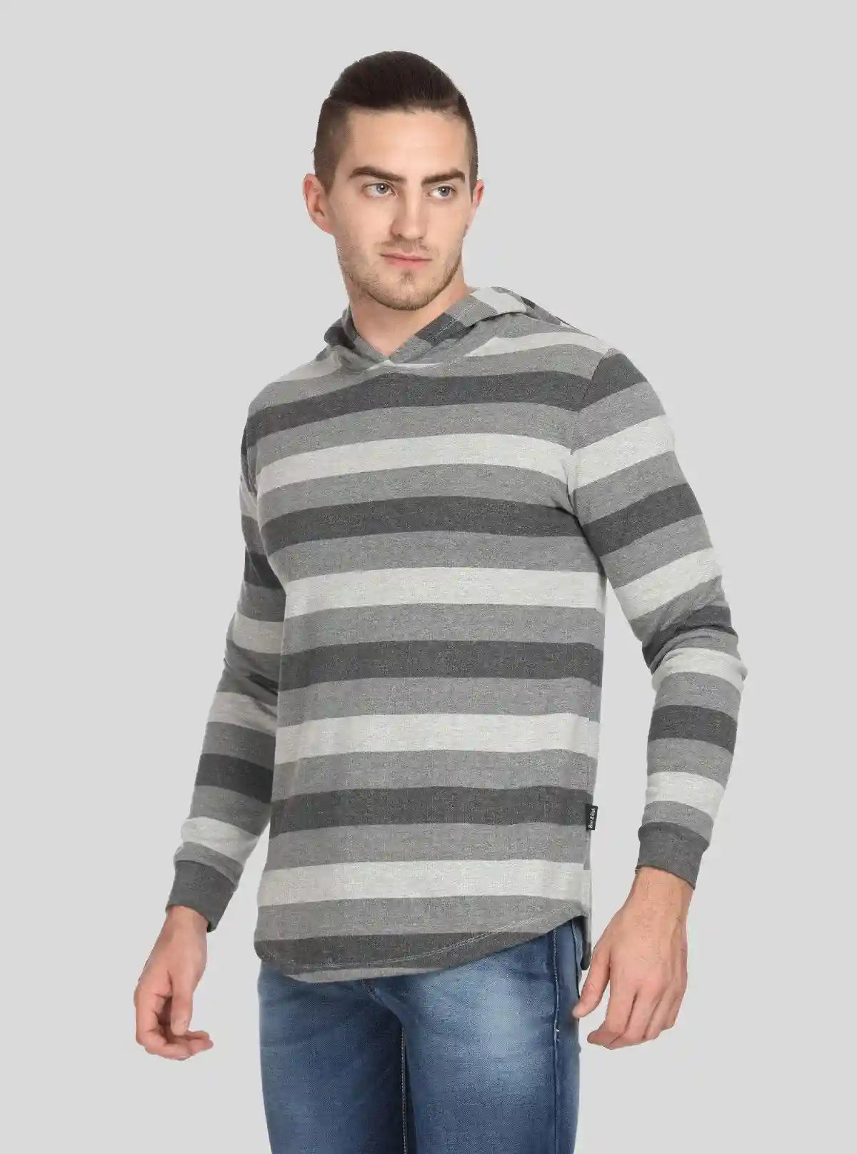 Men’s Melange Striped Hoodie – Textured Look, Modern Striped Comfort | Buy Online at  Boer and Fitch