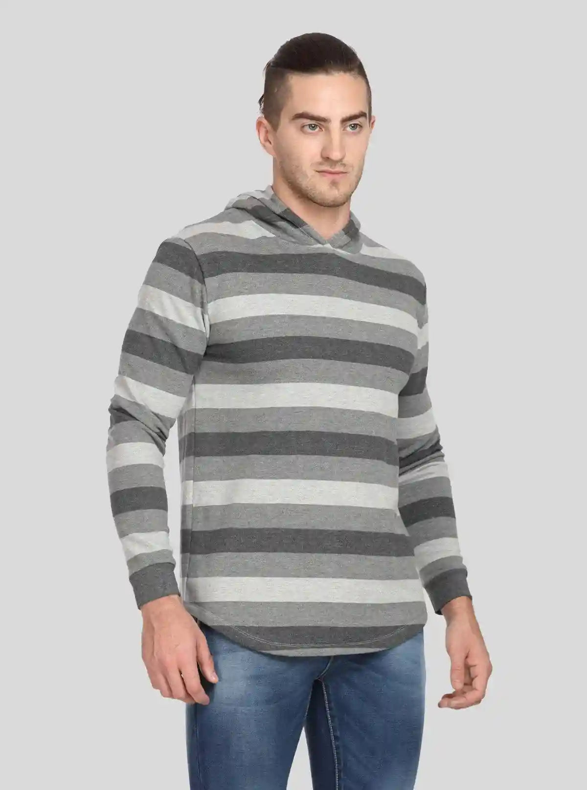 Men’s Melange Striped Hoodie – Textured Look, Modern Striped Comfort | Buy Online at  Boer and Fitch