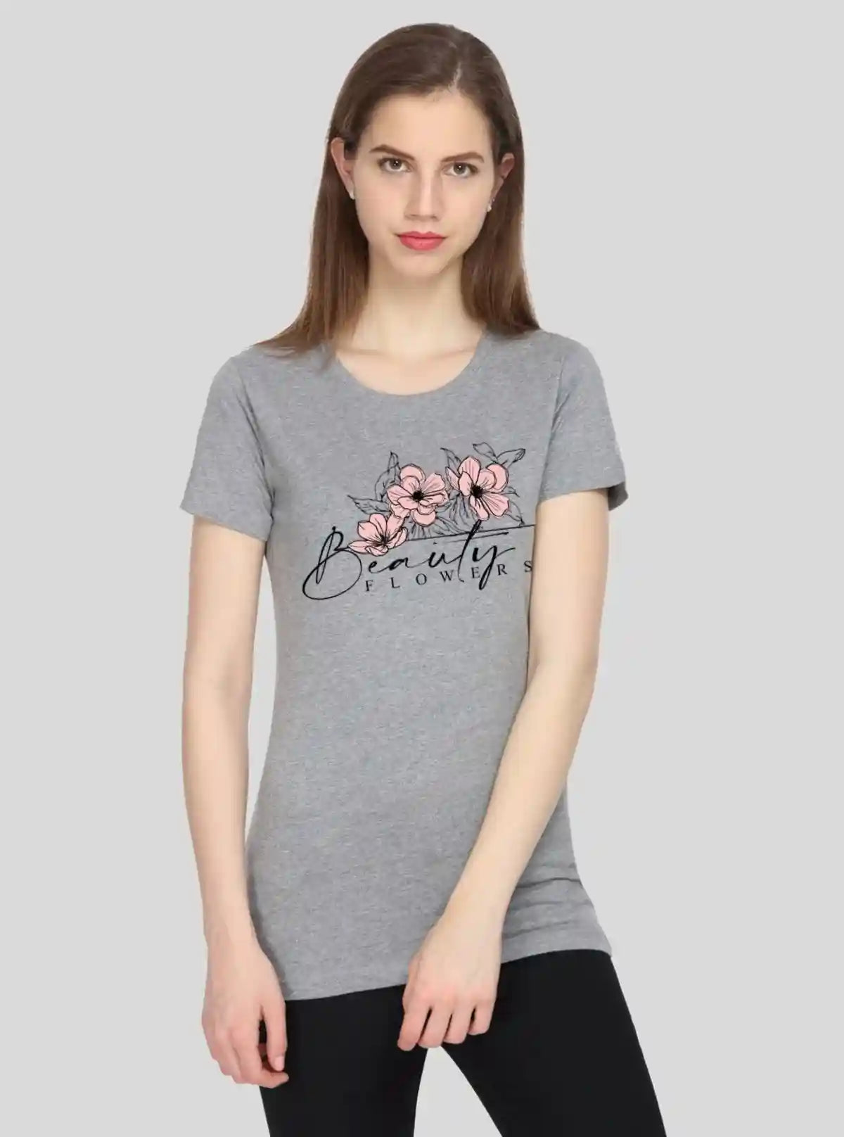 Women’s Grey Melange Live Love Cotton T-Shirt – Soft & Stylish | Boer & Fitch from Boer and Fitch | Buy Online at gep32c-qs.myshopify.com