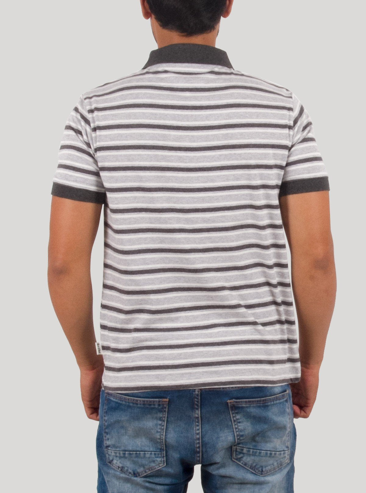 Grey Melange Striped Polo T-Shirt for Men – Boer and Fitch - Boer and Fitch