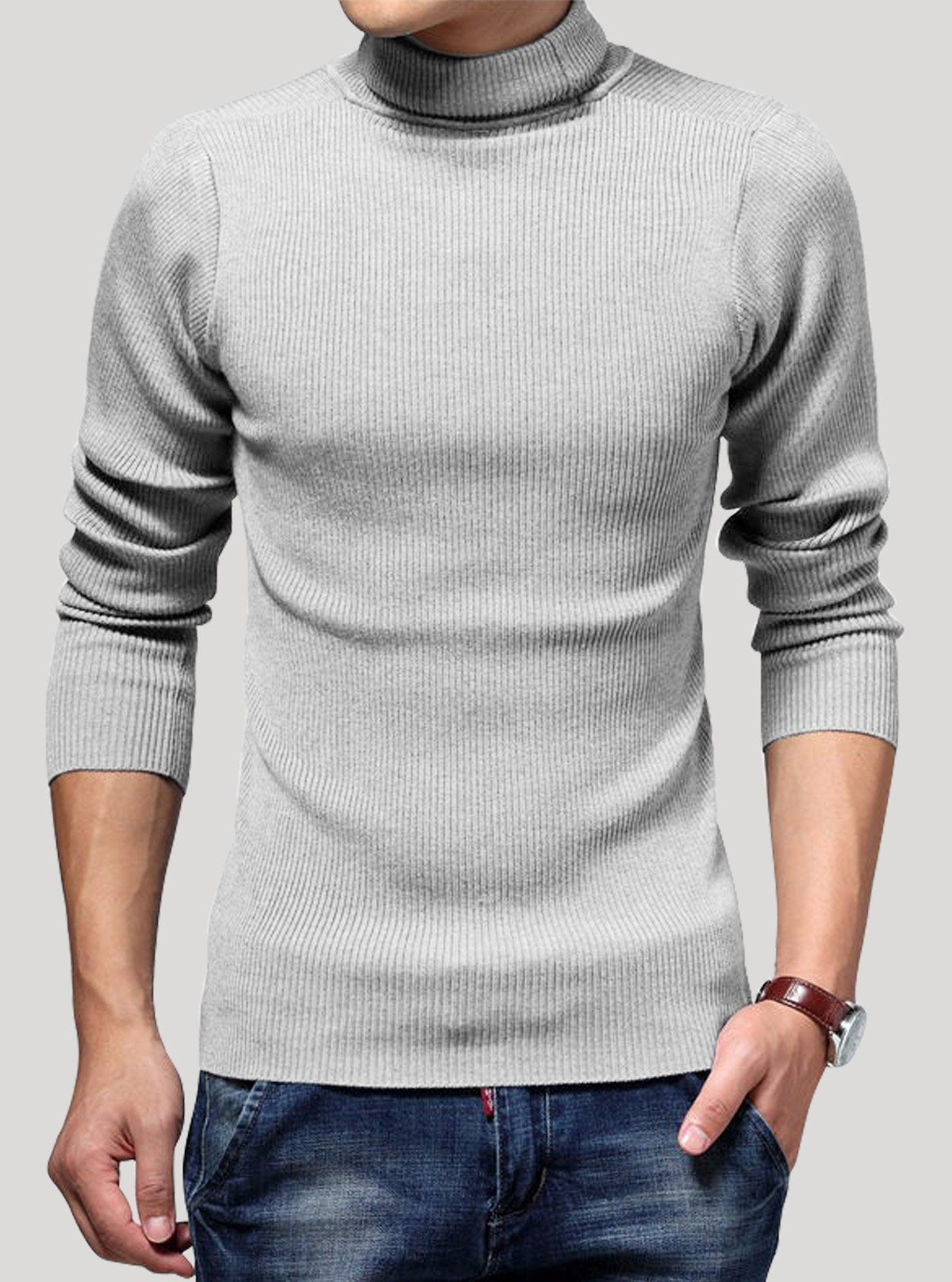 Grey Melange Turtle Neck Sweatshirt for Men – Boer and Fitch - Boer and Fitch