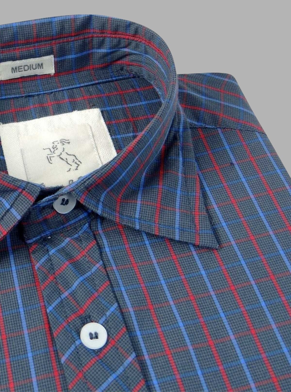 Grey Multi - Color Checked Slim Fit Full Sleeve Shirt for Men – Casual & Smart by Boer and Fitch - Boer and Fitch