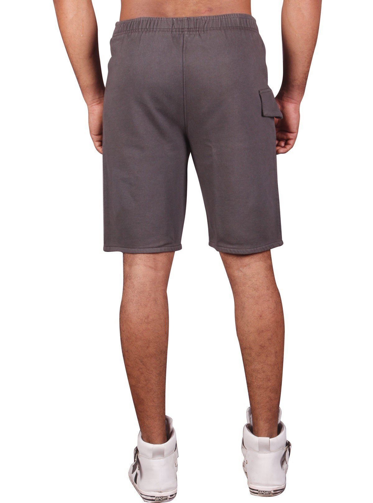 Grey Printed Fleece Shorts for Men – Casual Comfort Wear by Boer and Fitch - Boer and Fitch