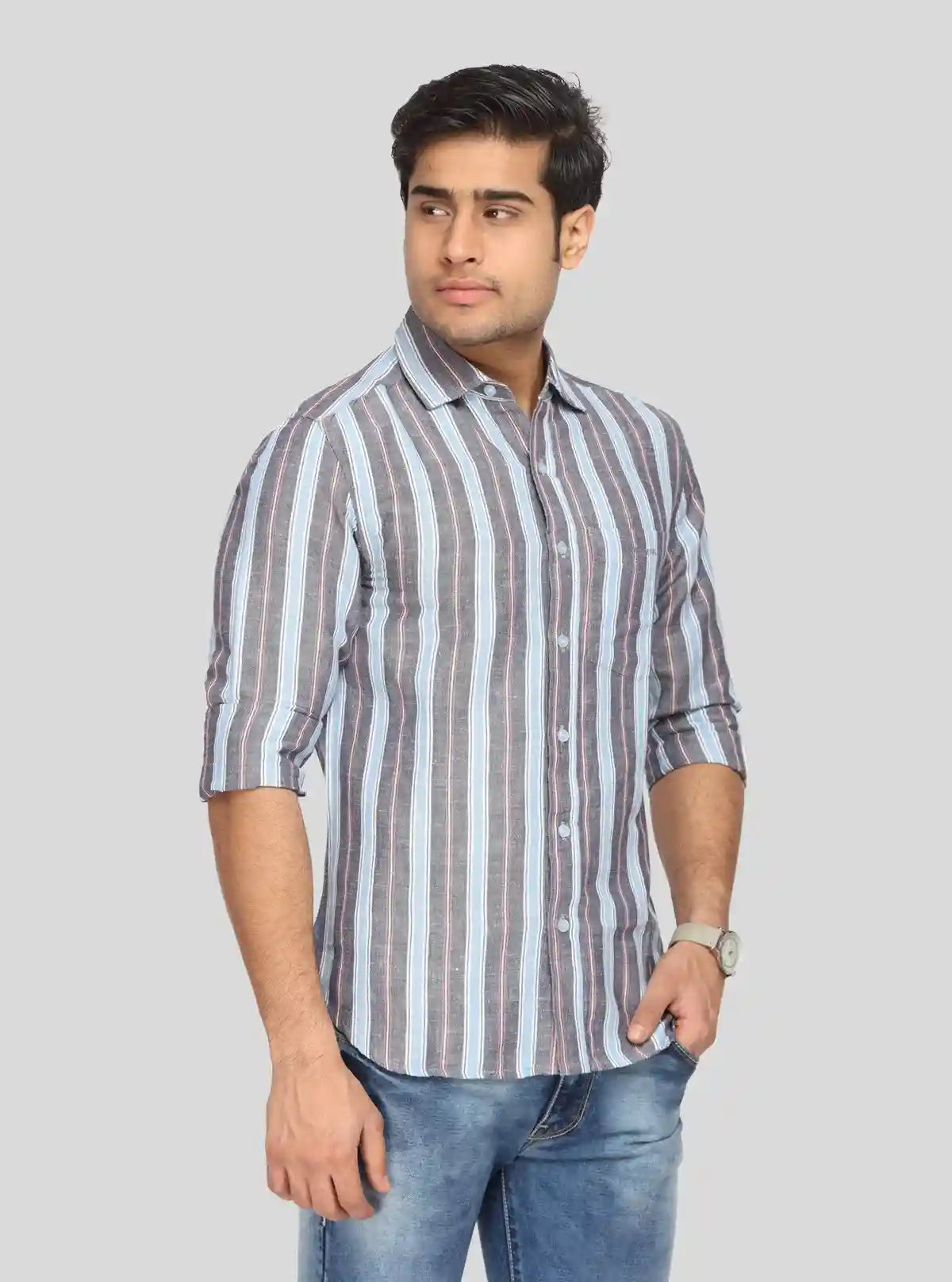 Men's Light Grey Linen Shirt – Breezy, Minimal & Effortlessly Sophisticated | Buy Online at  Boer and Fitch