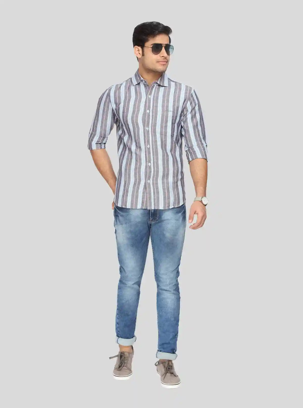 Men's Light Grey Linen Shirt – Breezy, Minimal & Effortlessly Sophisticated | Buy Online at gep32c-qs.myshopify.com