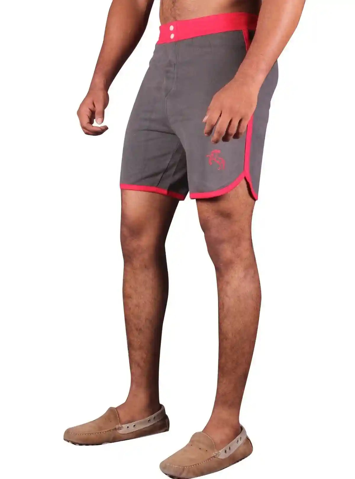 Men’s Red Contrast Fleece Shorts – Bold Comfort with Athletic Edge | Buy Online at  Boer and Fitch