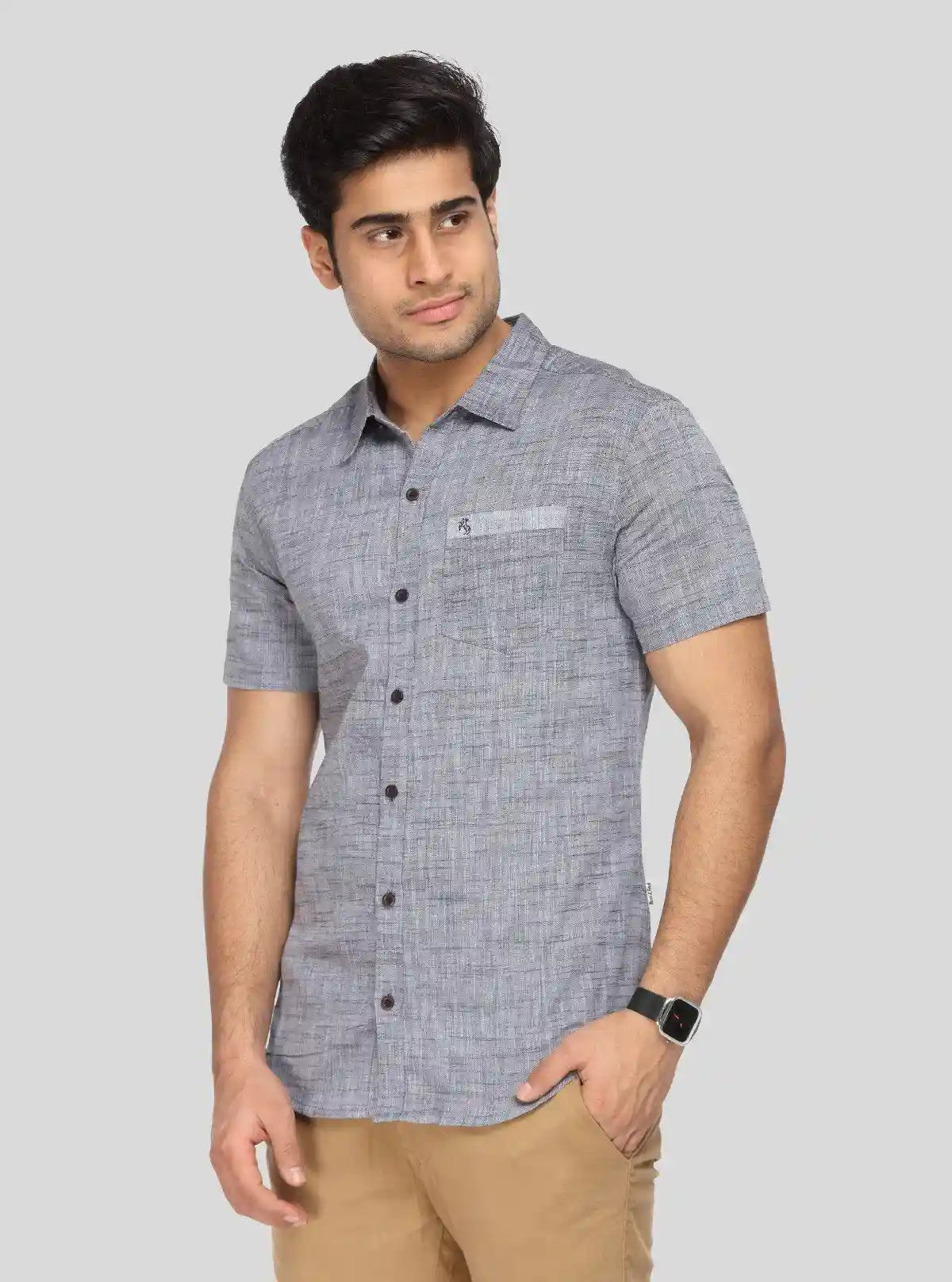 Men’s Tinted Grey Solid Slim Fit Shirt – Modern Minimalist Style by Boer & Fitch | Buy Online at  Boer and Fitch