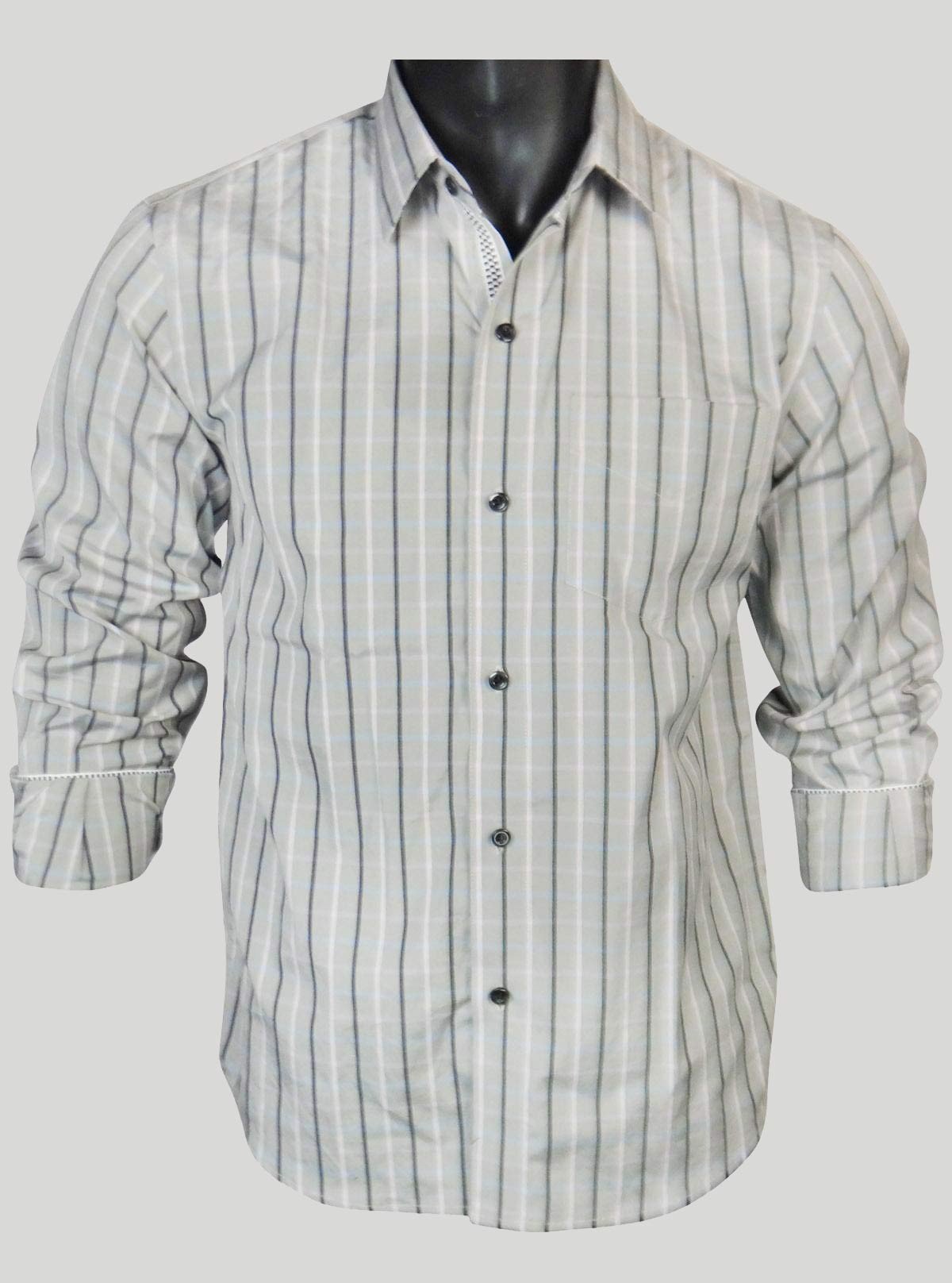 Grey Stripe Casual Shirt for Men – Stylish Everyday Wear by Boer and Fitch - Boer and Fitch