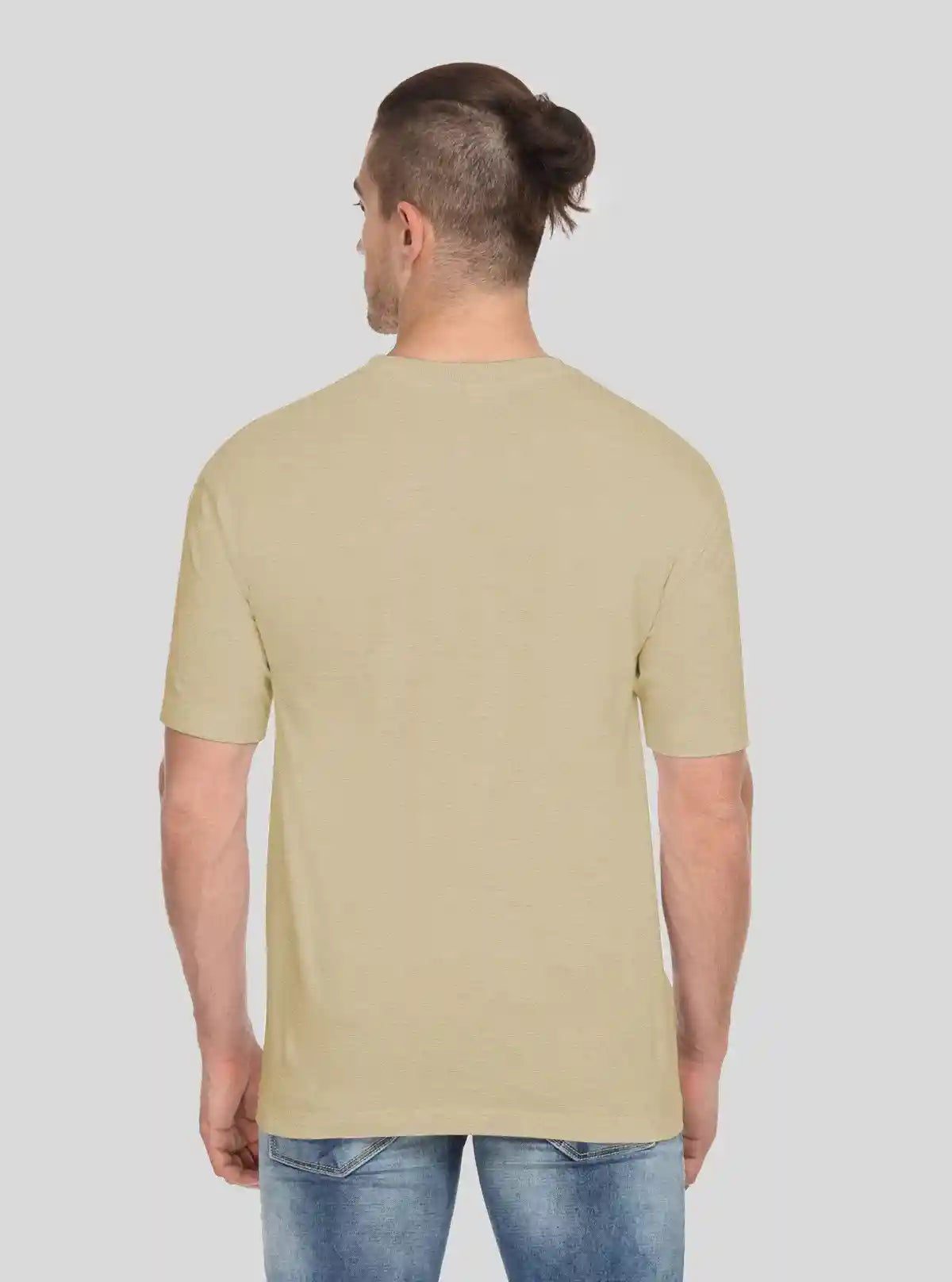 Men’s Beige Round Neck T-Shirt – Comfortable & Stylish | Boer & Fitch | Buy Online at  Boer and Fitch
