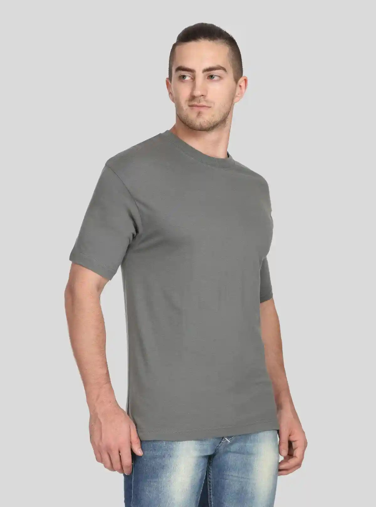 Men's Dark Grey Basic Crew Neck T-Shirt – Timeless Neutral, Everyday Fit | Buy Online at  Boer and Fitch