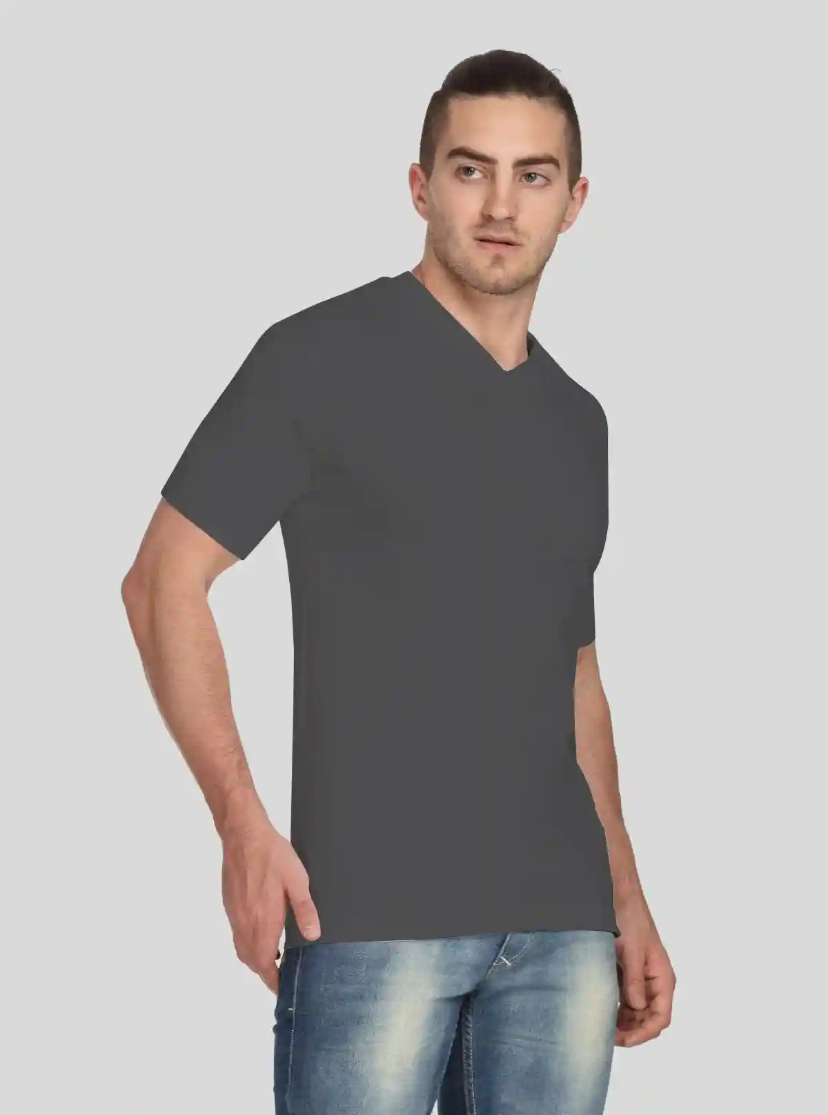 Men’s Dusted Grey V-Neck T-Shirt – Soft & Stylish | Boer & Fitch | Buy Online at  Boer and Fitch
